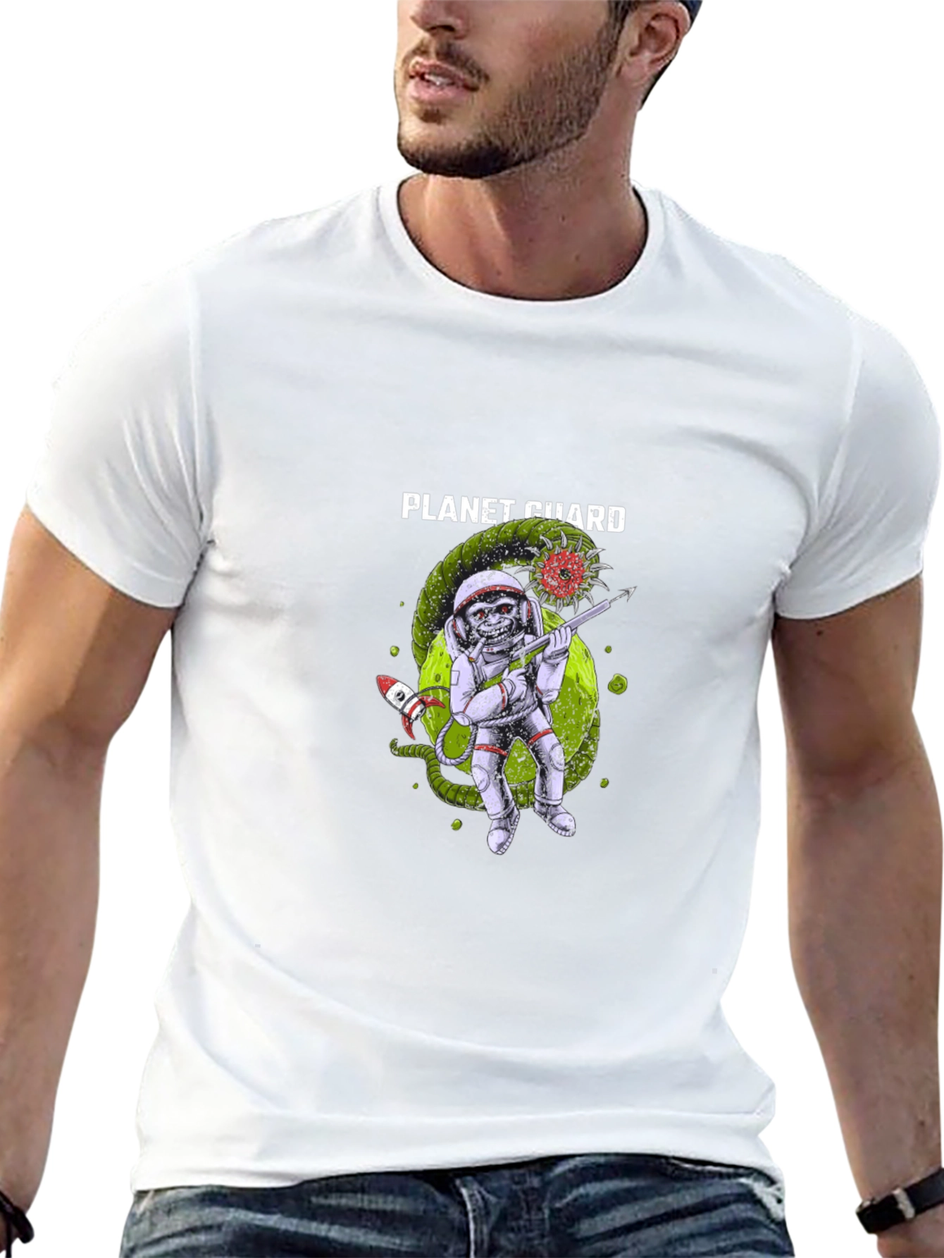 Planet Guard Graphic Tee - Space Defender Style