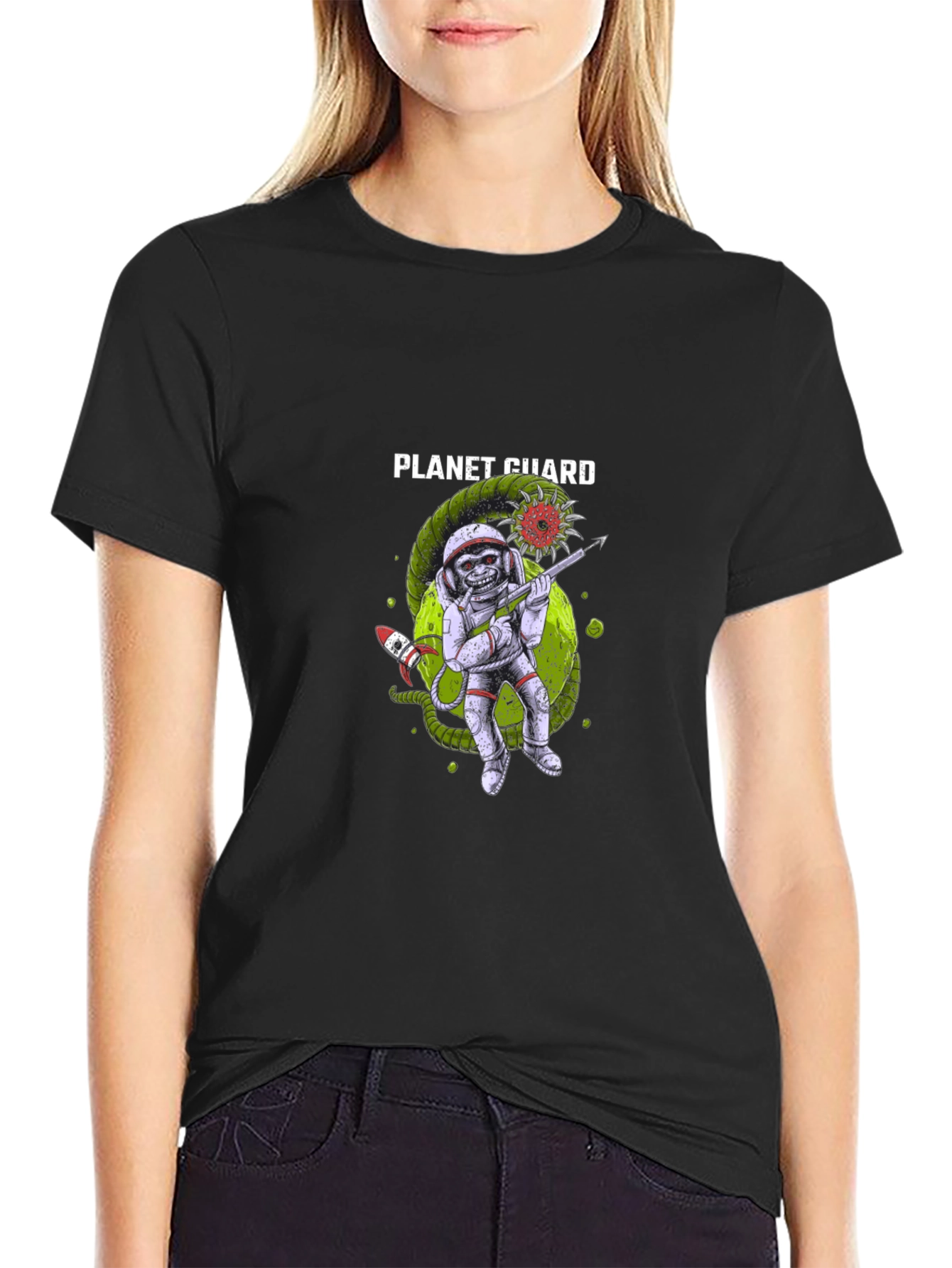 Planet Guard Graphic Tee - Space Defender Style