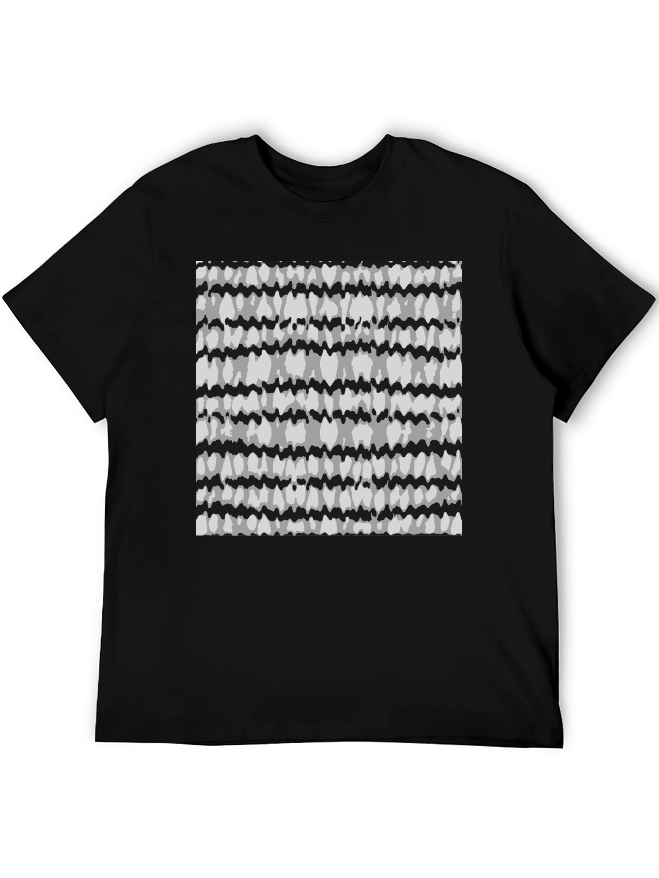 Abstract Pattern Black T-Shirt