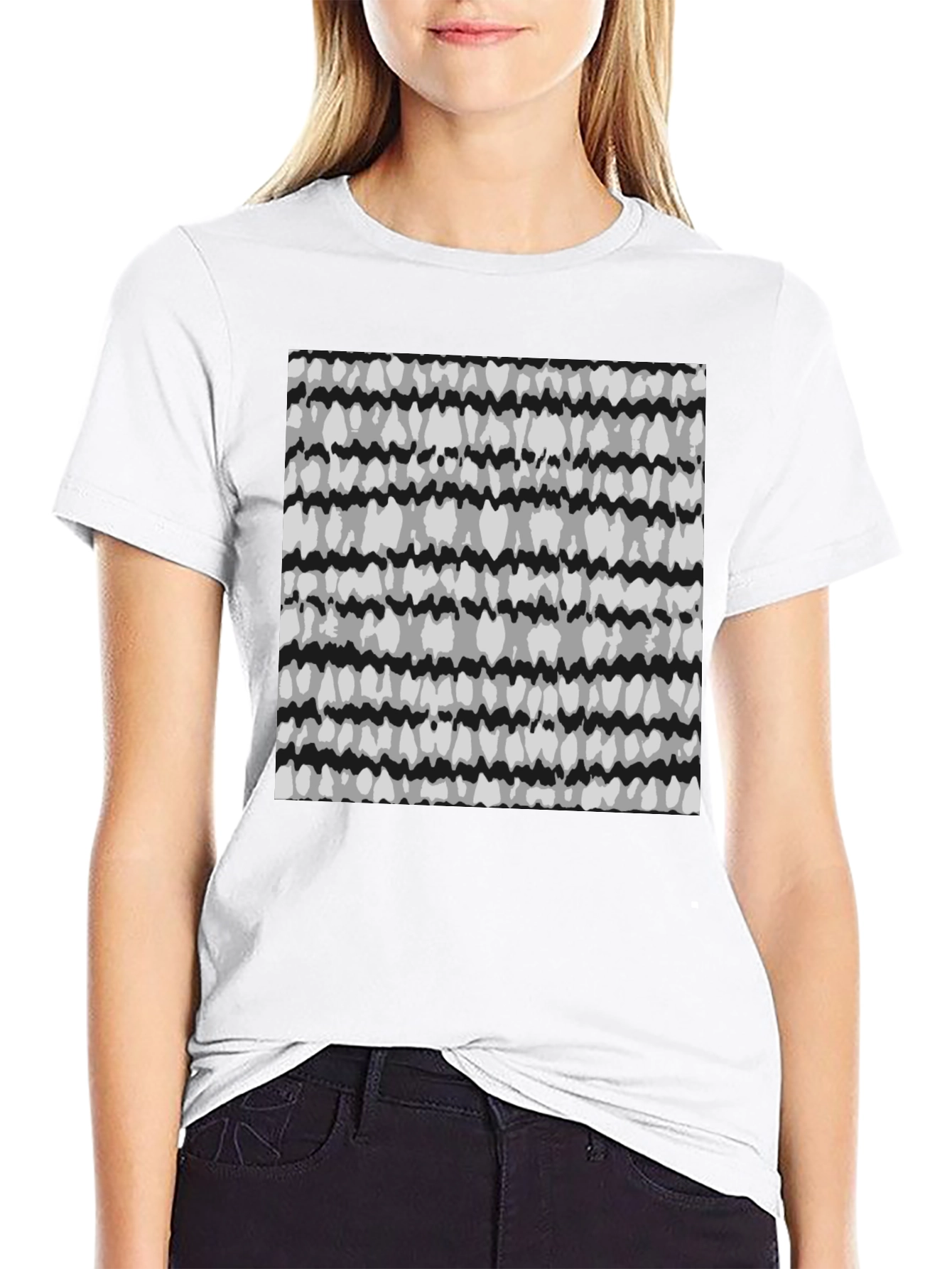 Abstract Pattern Black T-Shirt