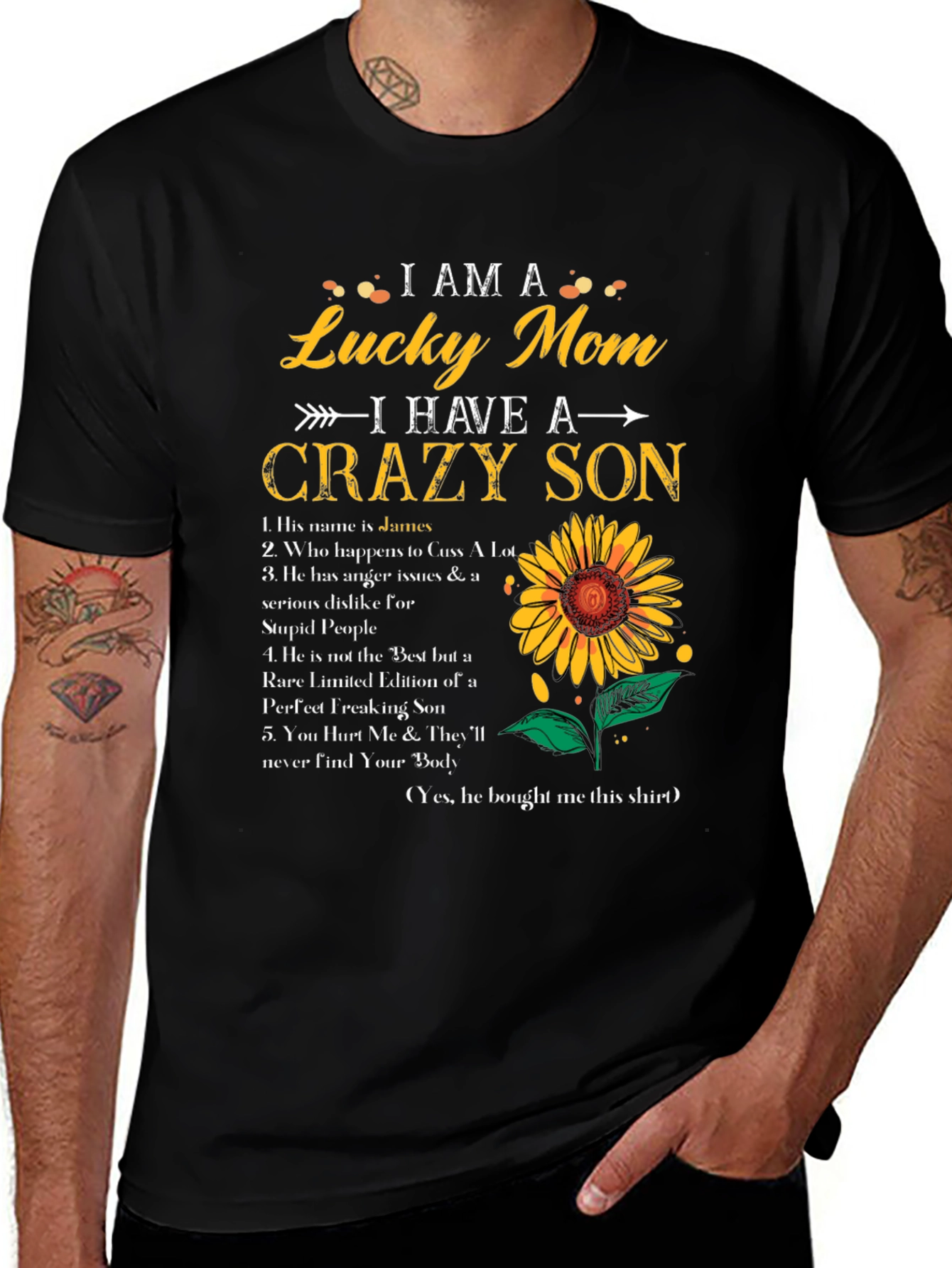 I am a Lucky Mom Crazy Son T-Shirt