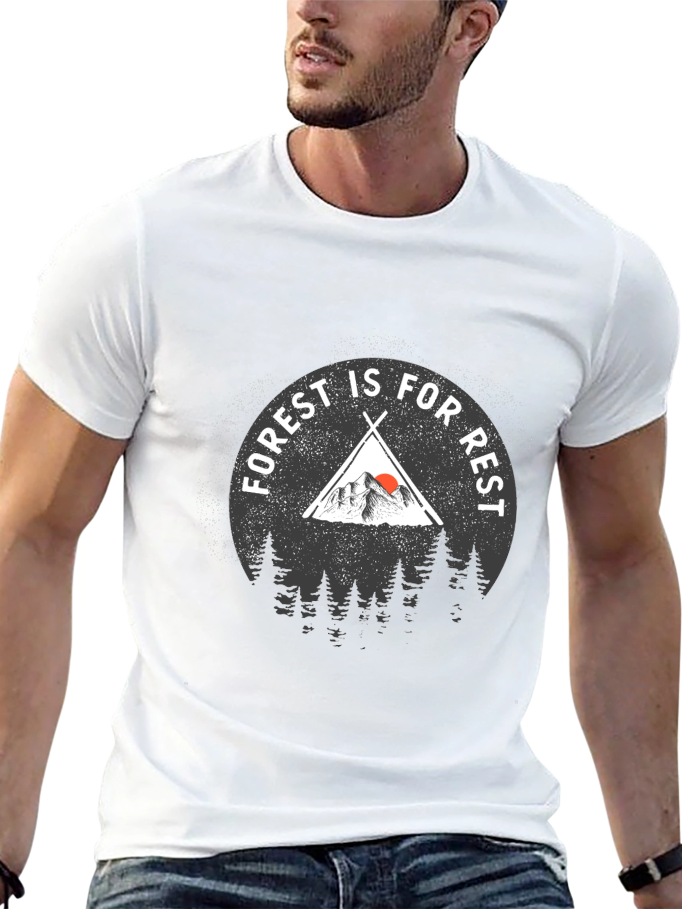 Forest Is For Rest Black Graphic T-Shirt