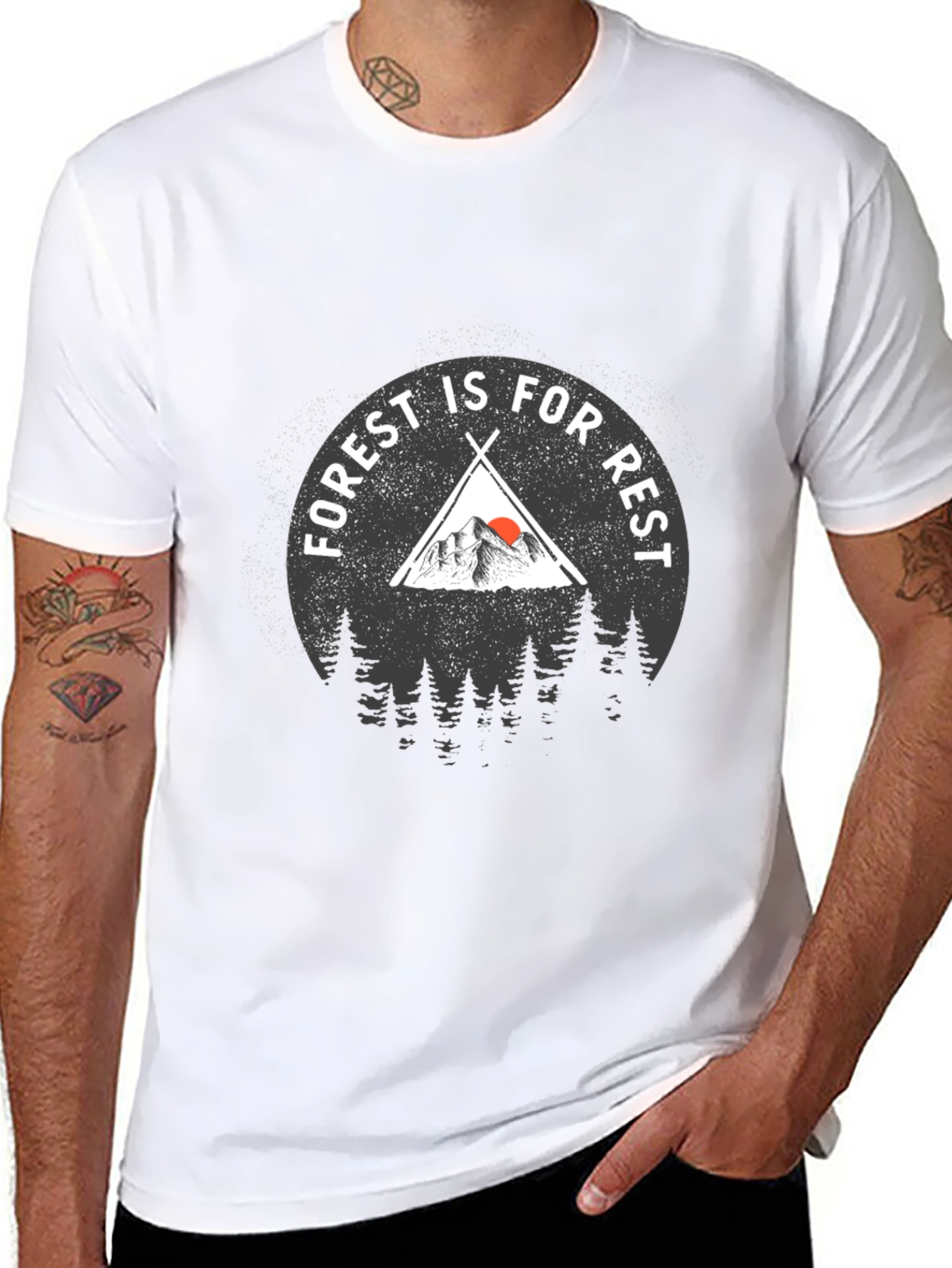 Forest Is For Rest Black Graphic T-Shirt