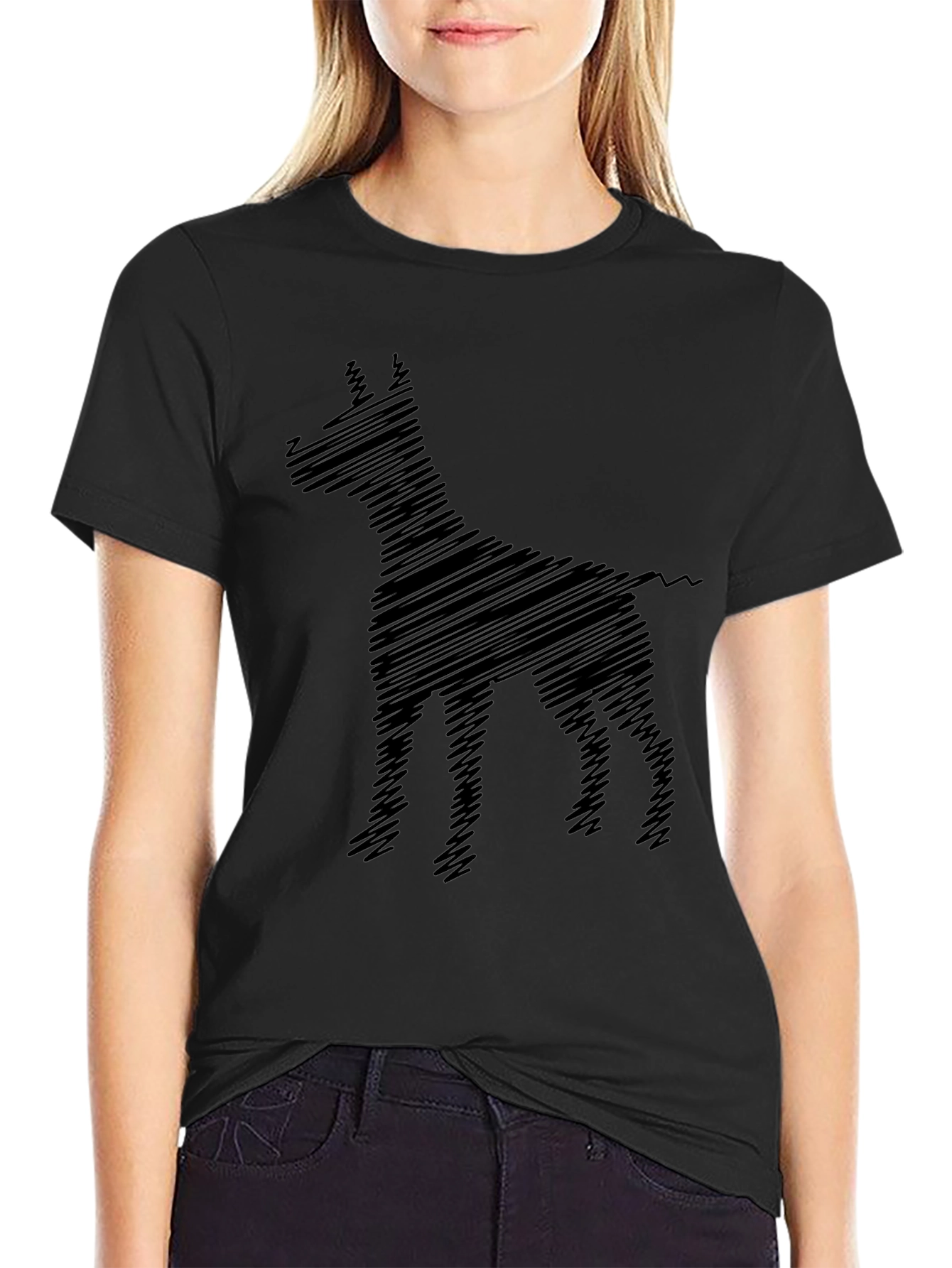 Dog Sketch Tee - Mens Black Graphic T-Shirt