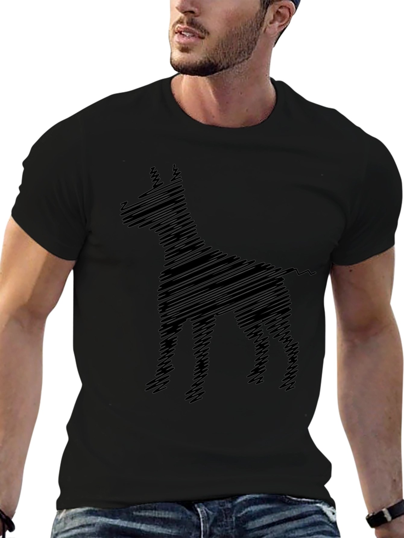 Dog Sketch Tee - Mens Black Graphic T-Shirt