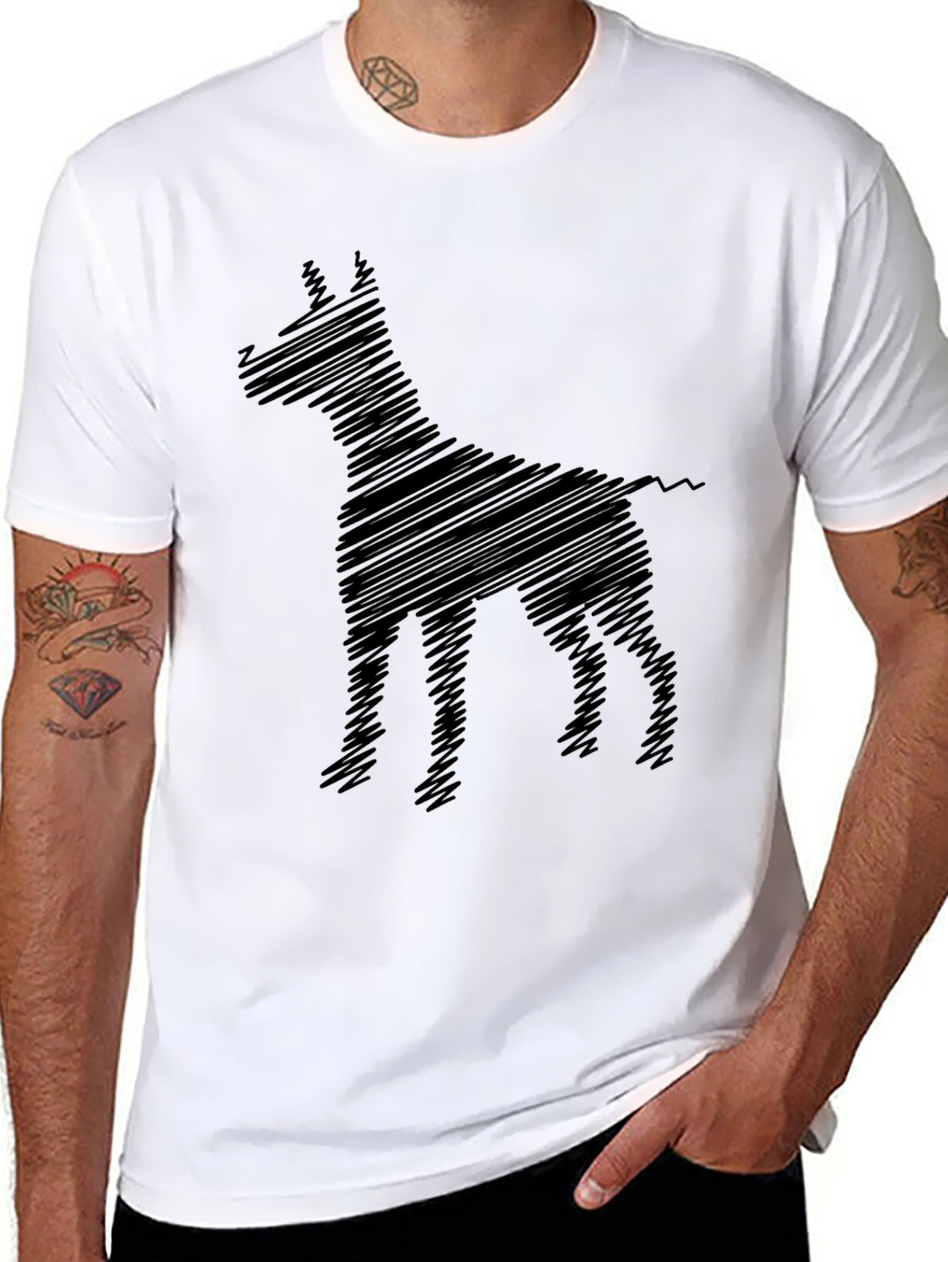 Dog Sketch Tee - Mens Black Graphic T-Shirt