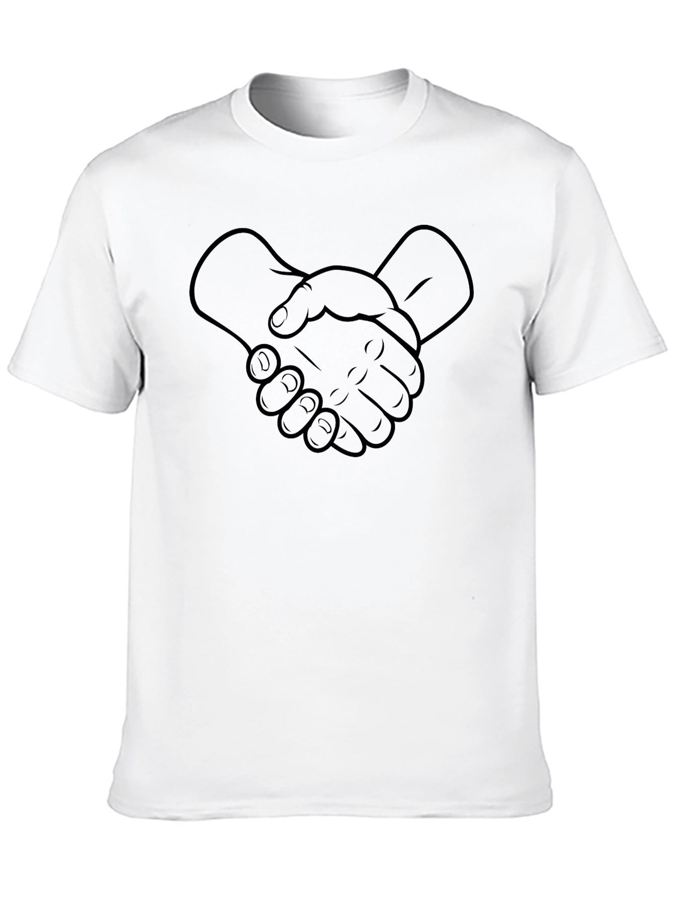 Handshake Graphic Tee - Unisex Casual Black T-Shirt