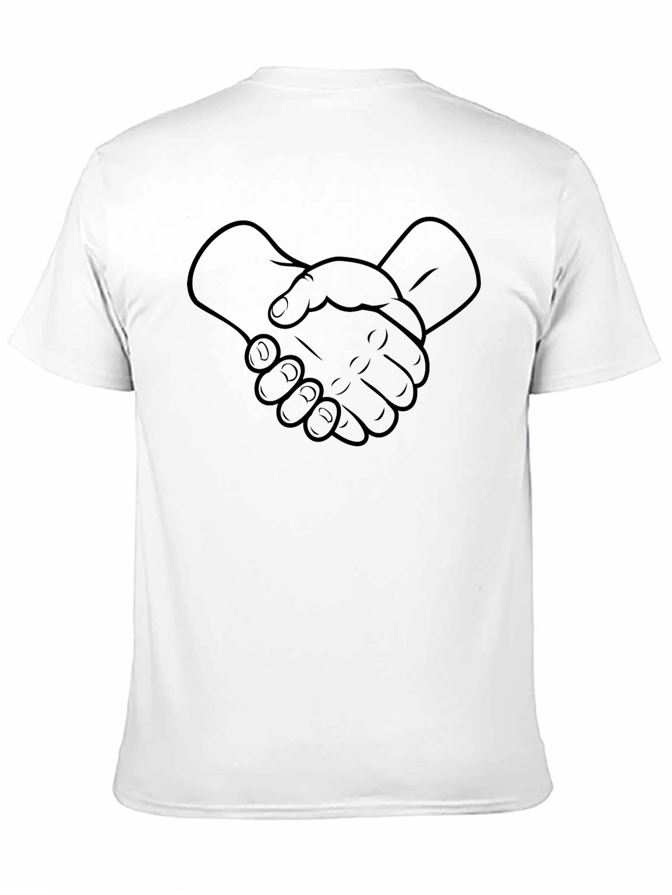 Handshake Graphic Tee - Unisex Casual Black T-Shirt