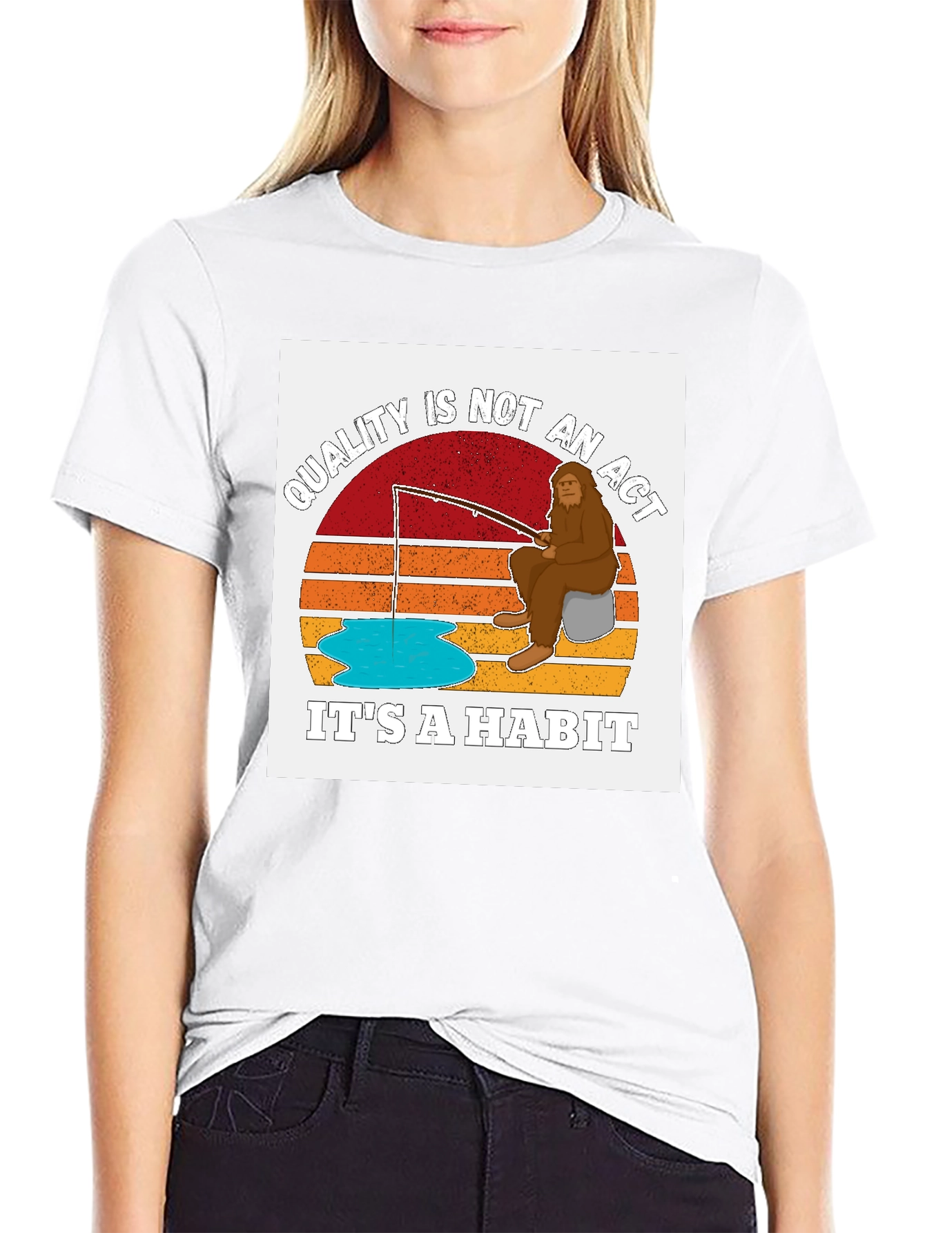 Sasquatch Fishing T-Shirt - Quality is a Habit