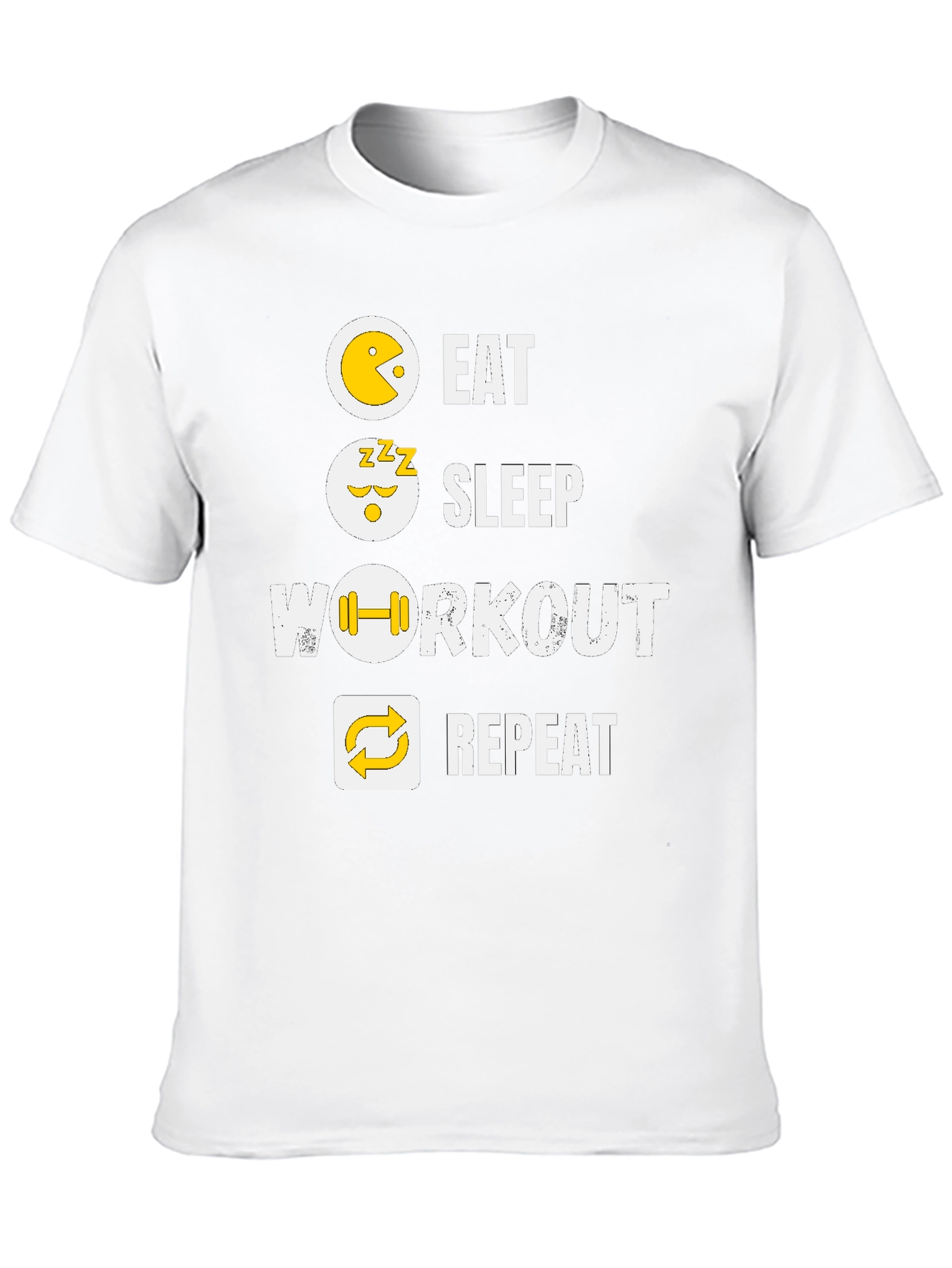 Eat Sleep Workout Repeat Black Graphic Tee