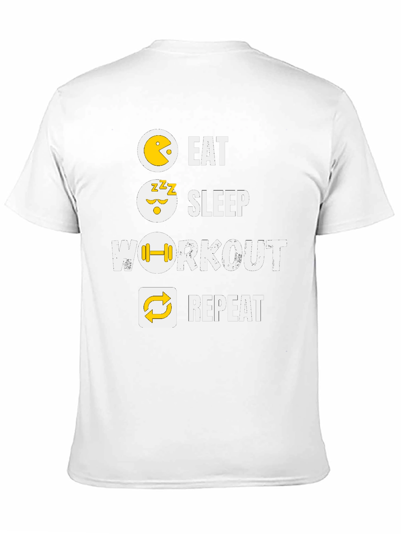 Eat Sleep Workout Repeat Black Graphic Tee