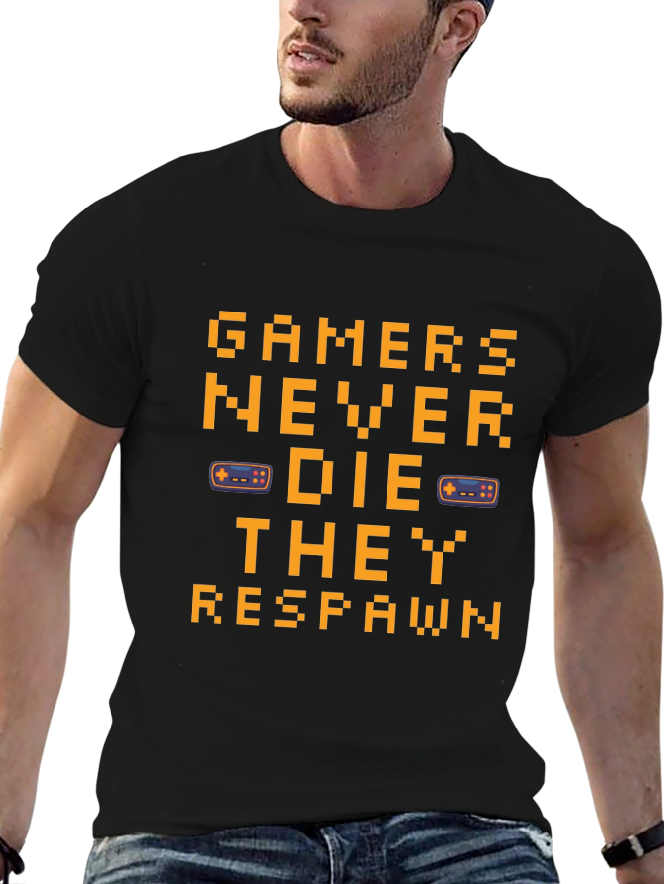 Gamers Never Die Black T-Shirt