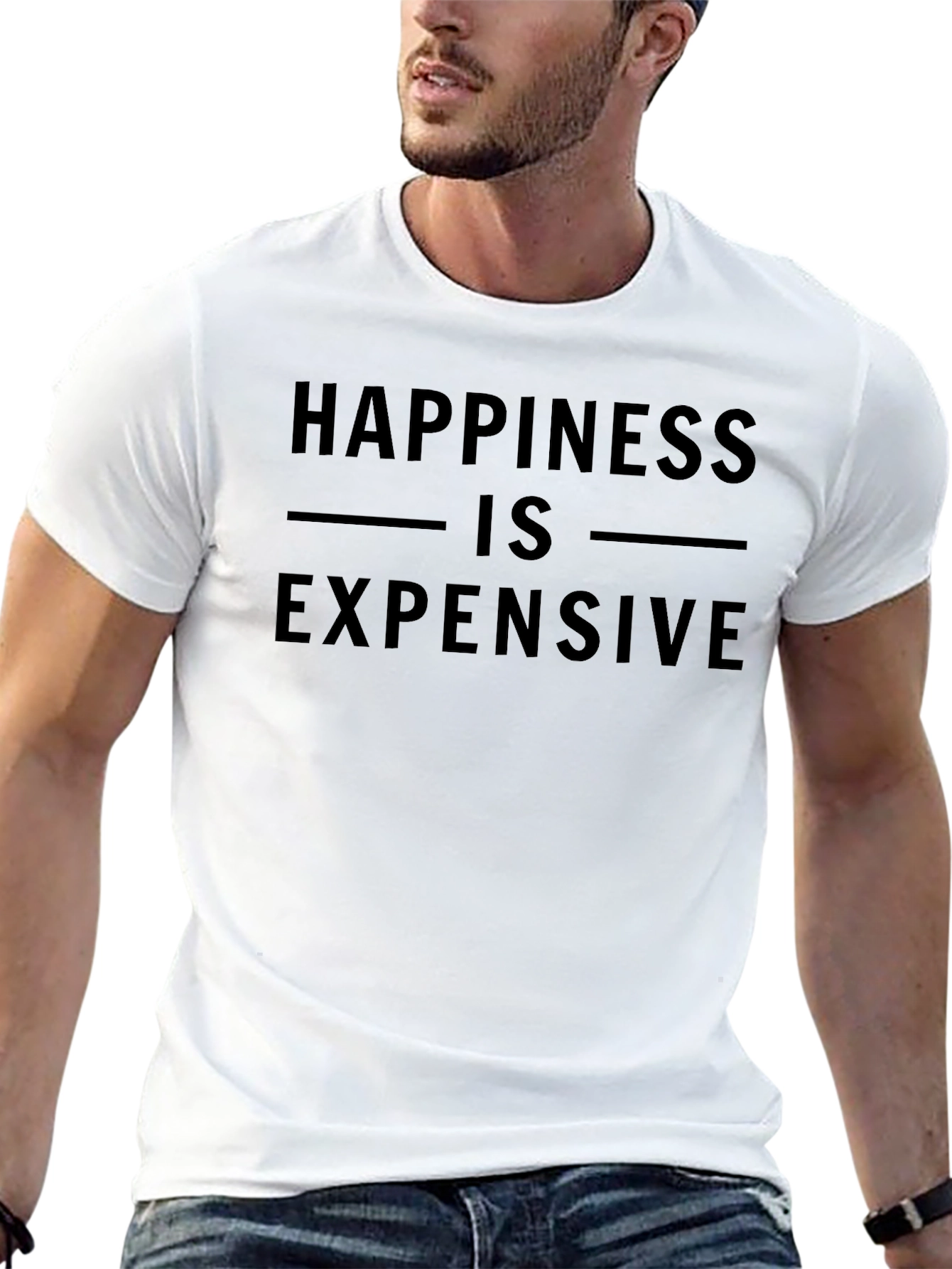 Happiness is Expensive T-Shirt - Mens Black Tee