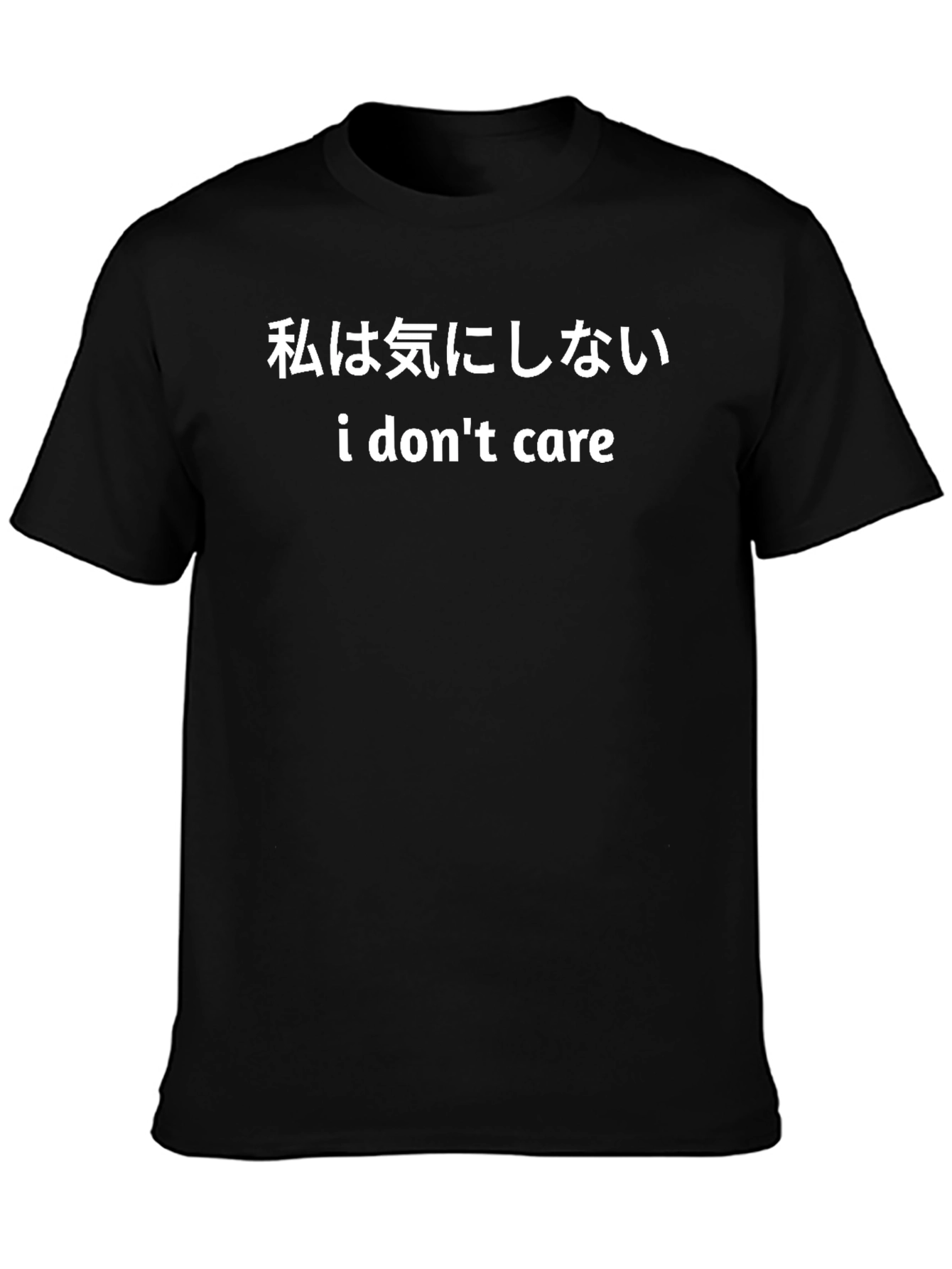 I Dont Care Graphic T-Shirt - Japanese Text Design