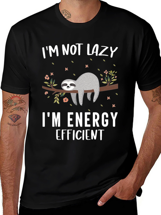 Im Not Lazy Sloth T-Shirt - Energy Efficient Design