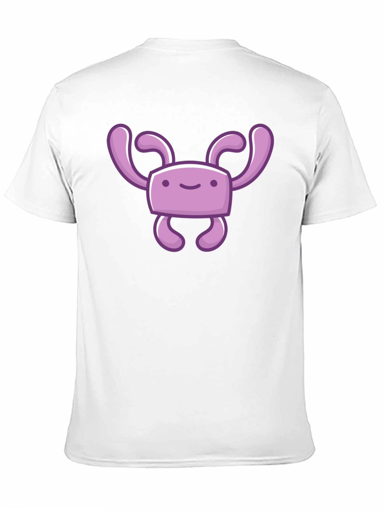 Cute Purple Cartoon Character Black T-Shirt