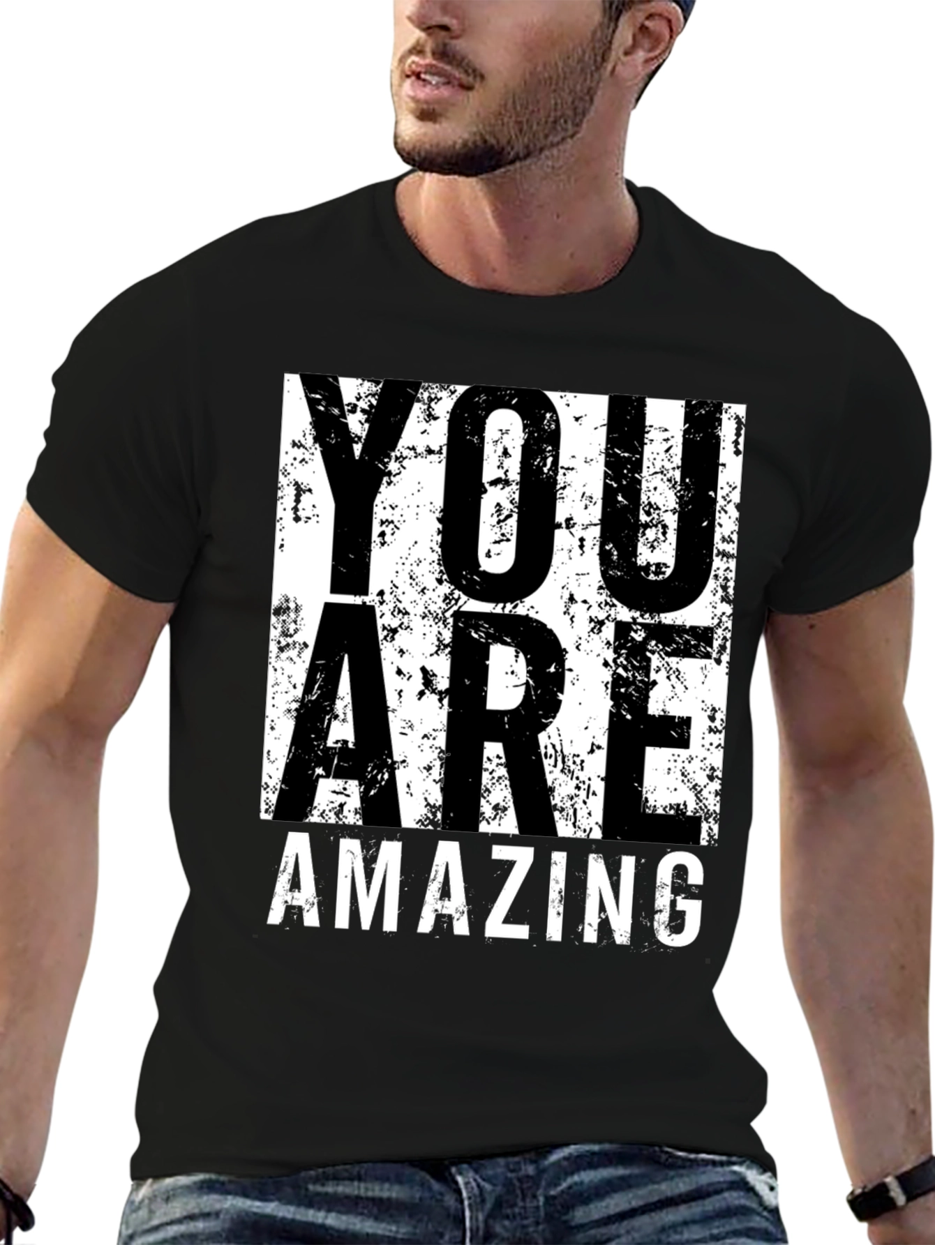 You Are Amazing Graphic Tee - Black Cotton T-Shirt