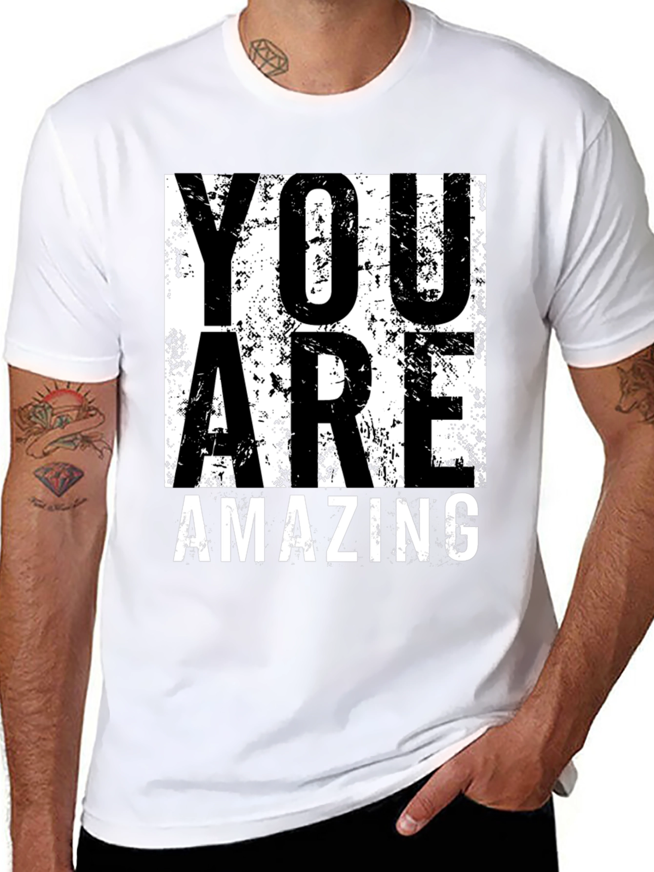 You Are Amazing Graphic Tee - Black Cotton T-Shirt