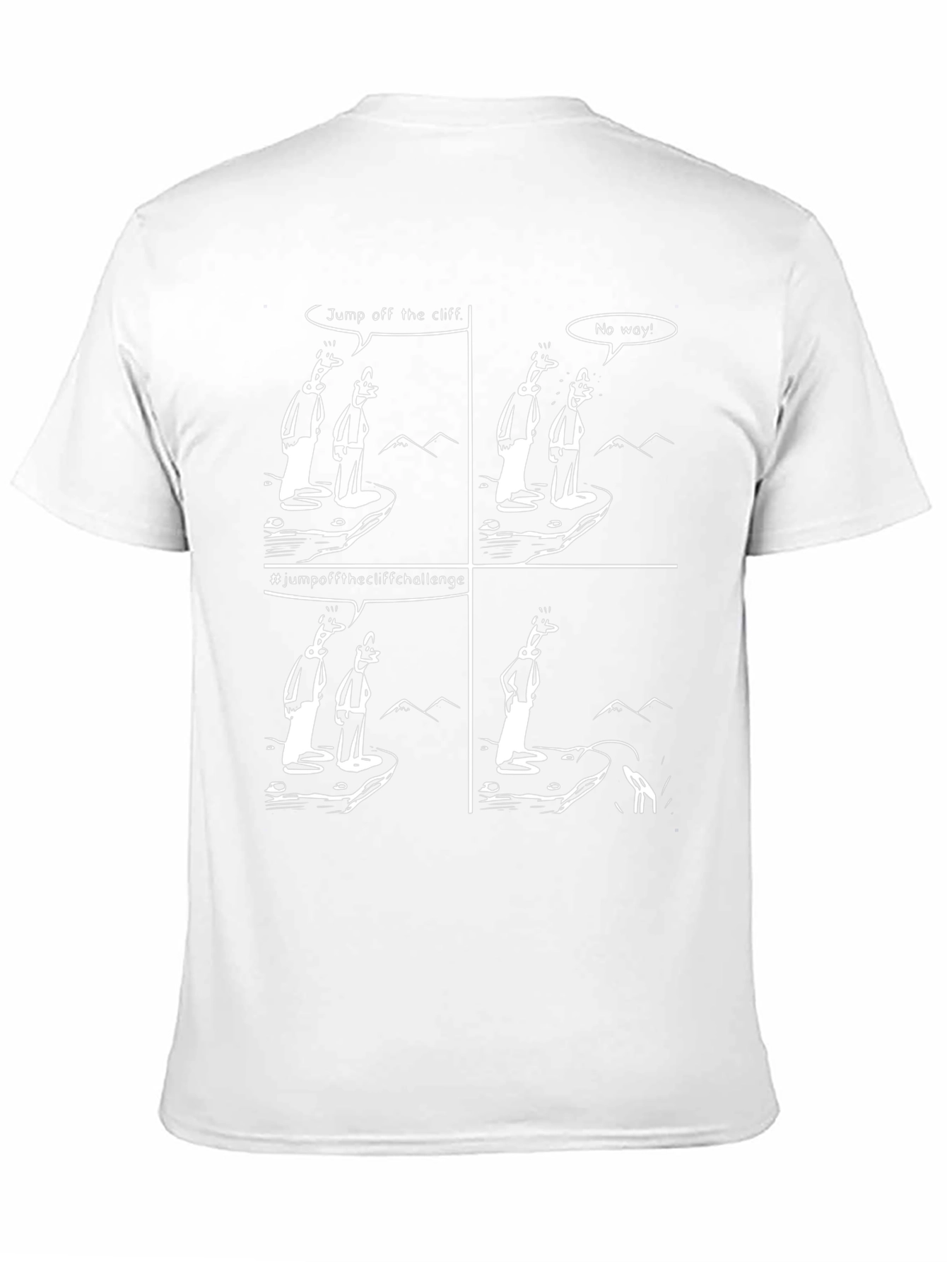 Humorous Cartoon T-Shirt - Cliff Challenge Design