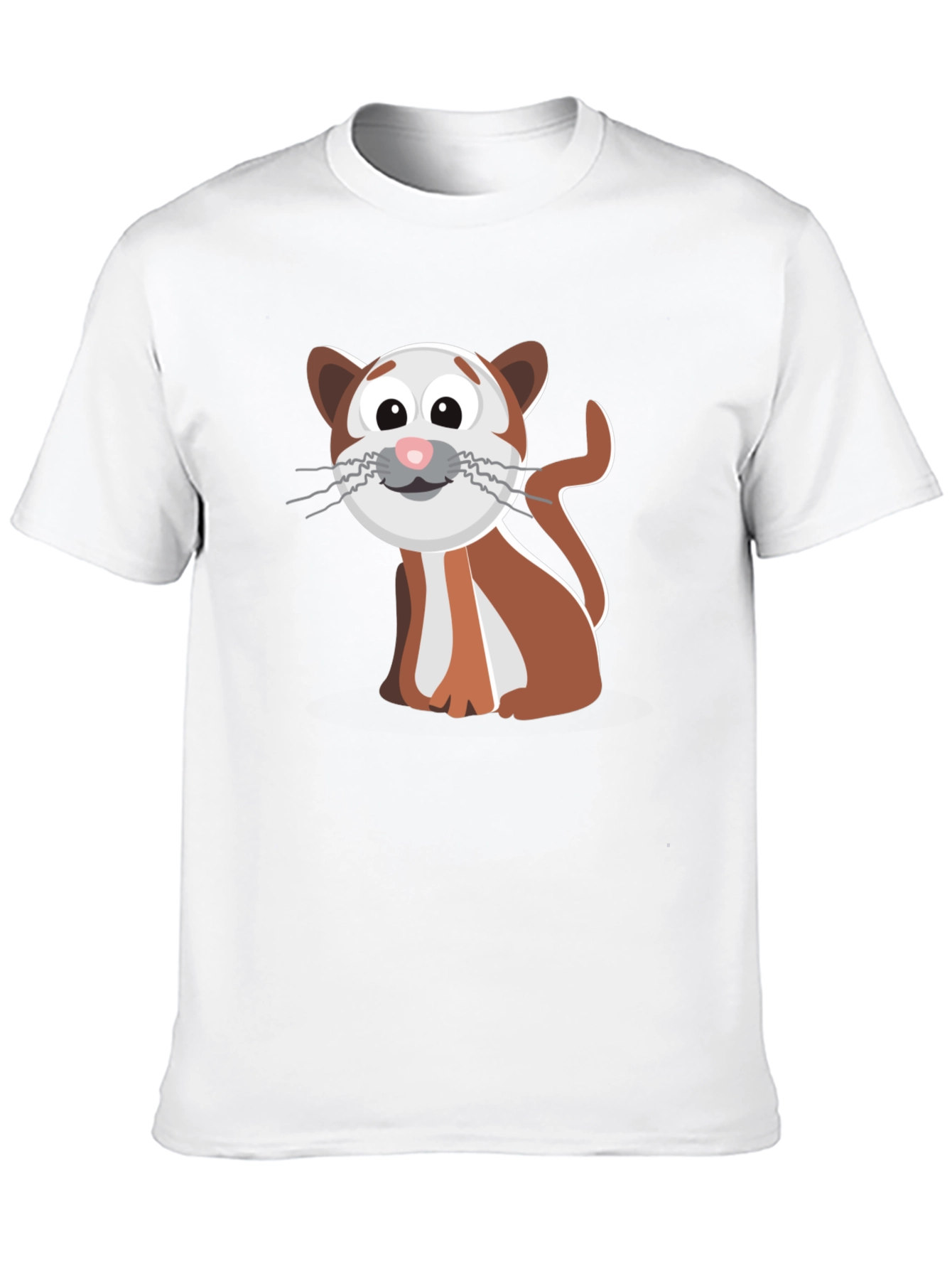 Cute Cartoon Cat Graphic Tee - Black T-Shirt