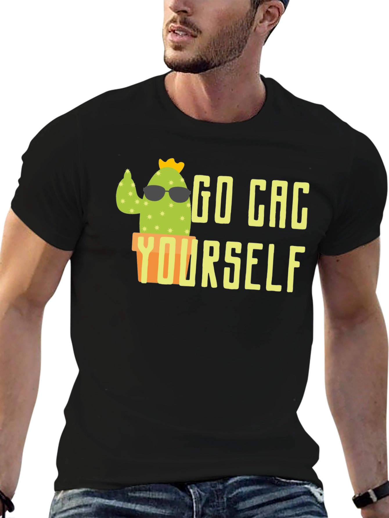 Go Cac Yourself Funny Cactus T-Shirt