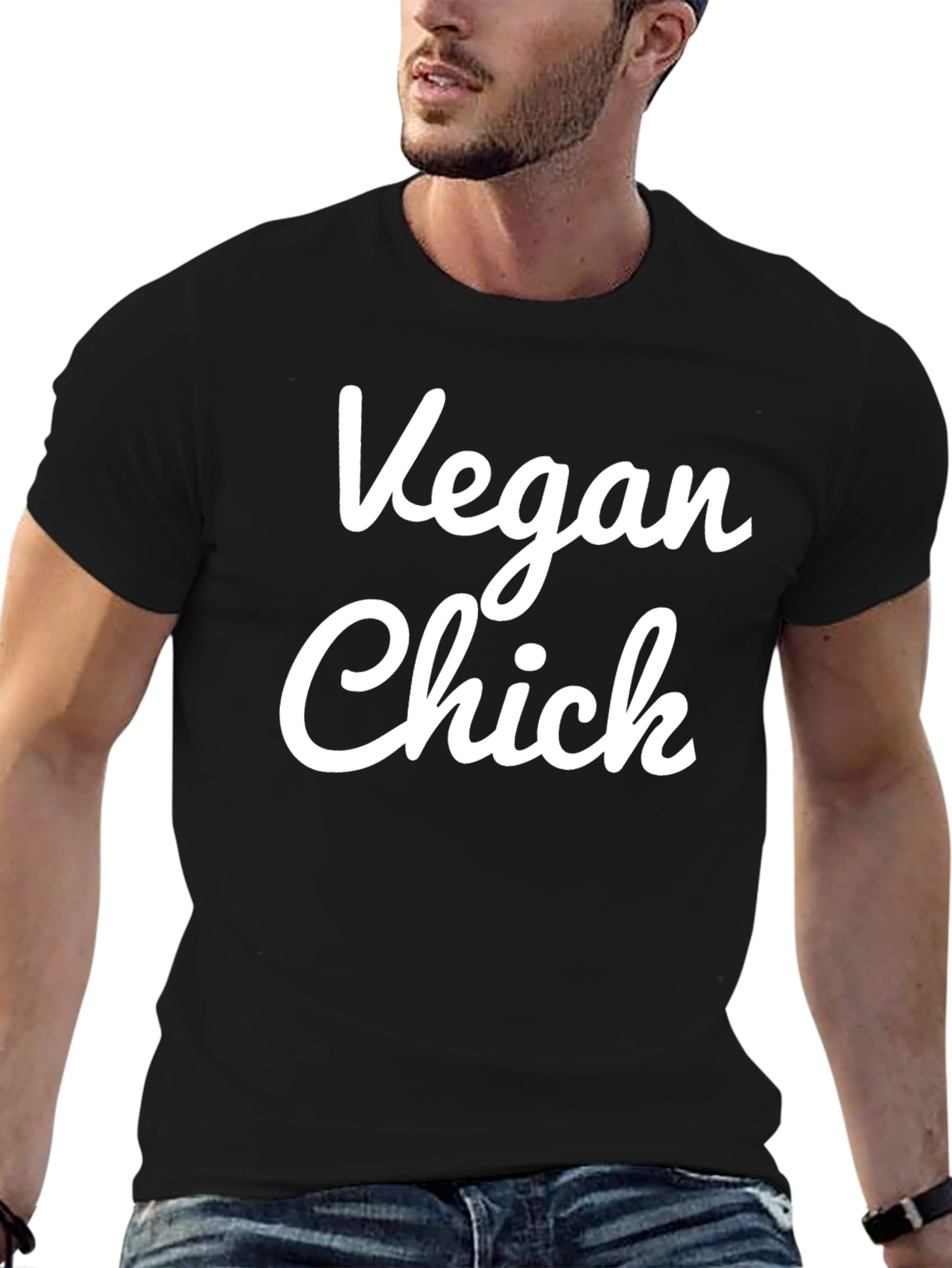 Vegan Chick Black T-Shirt - Animal Lover Tee