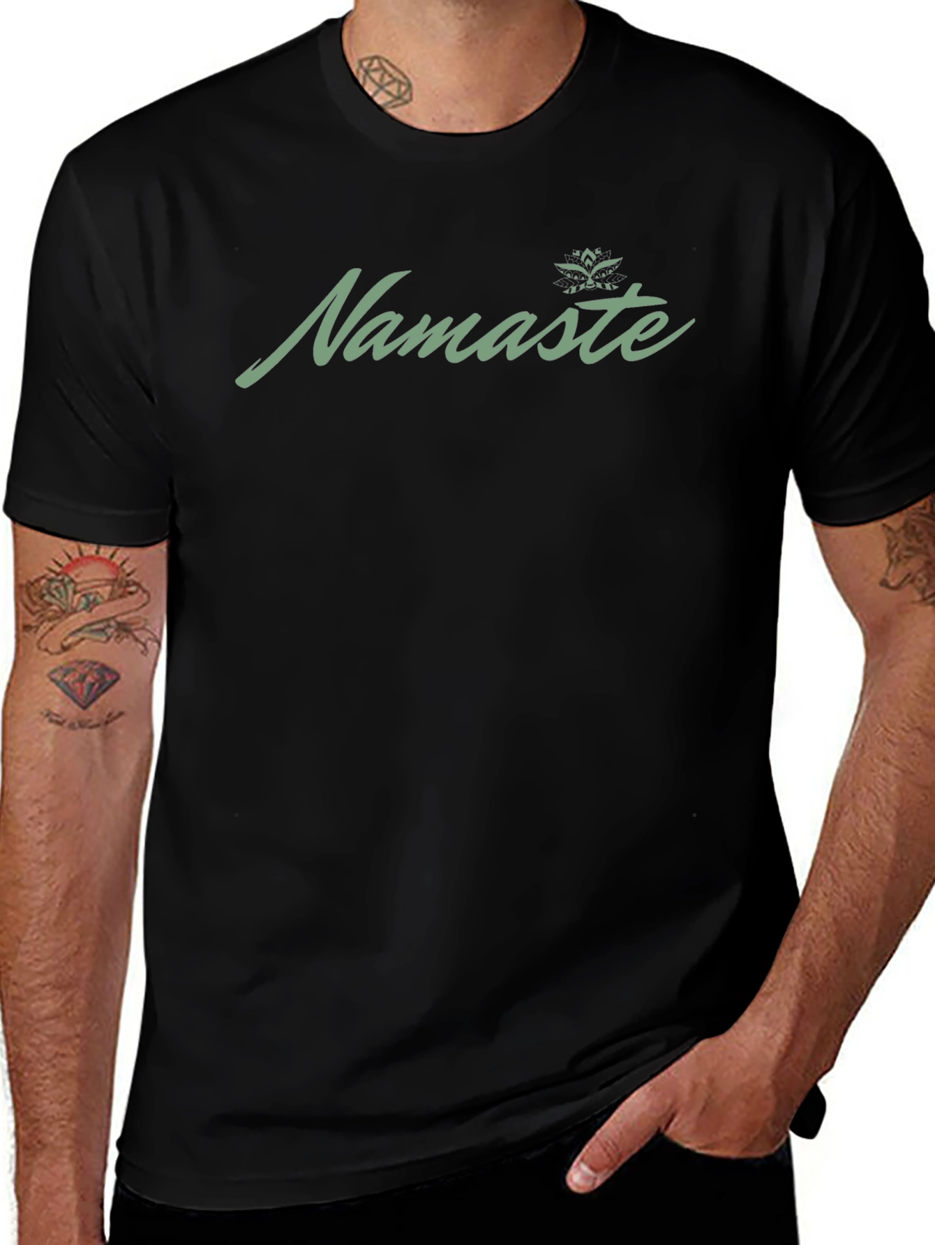 Namaste Graphic Print Black T-Shirt