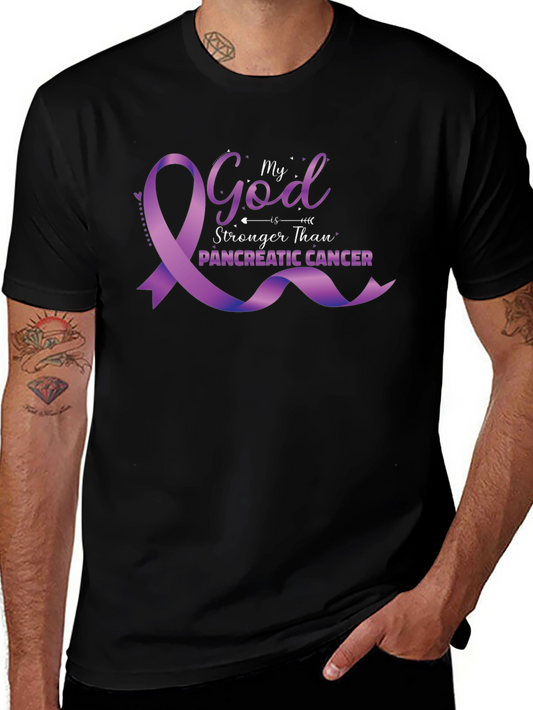 My God Stronger Pancreatic Cancer T-Shirt