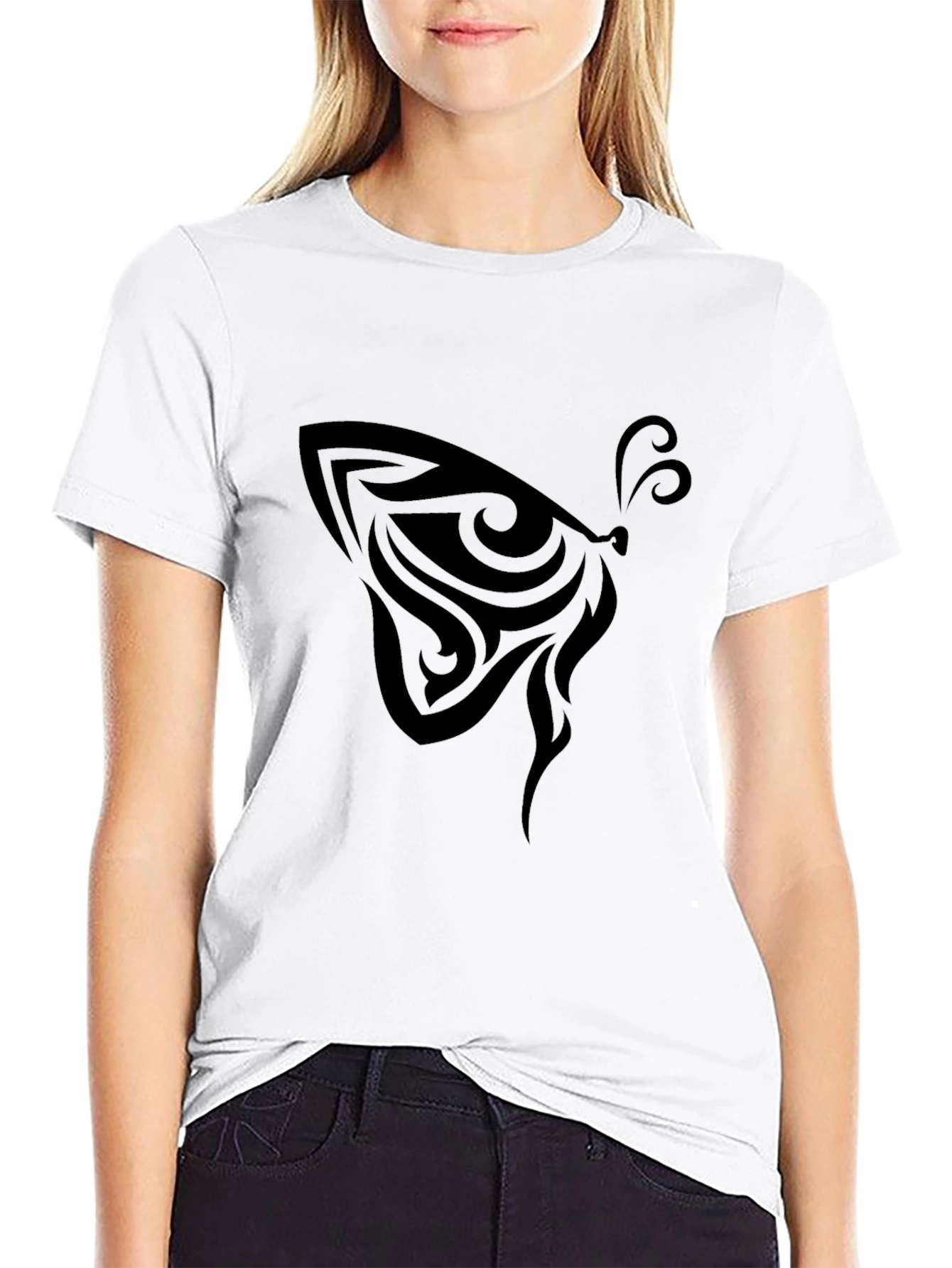 Tribal Butterfly Graphic Tee - Mens Black T-Shirt