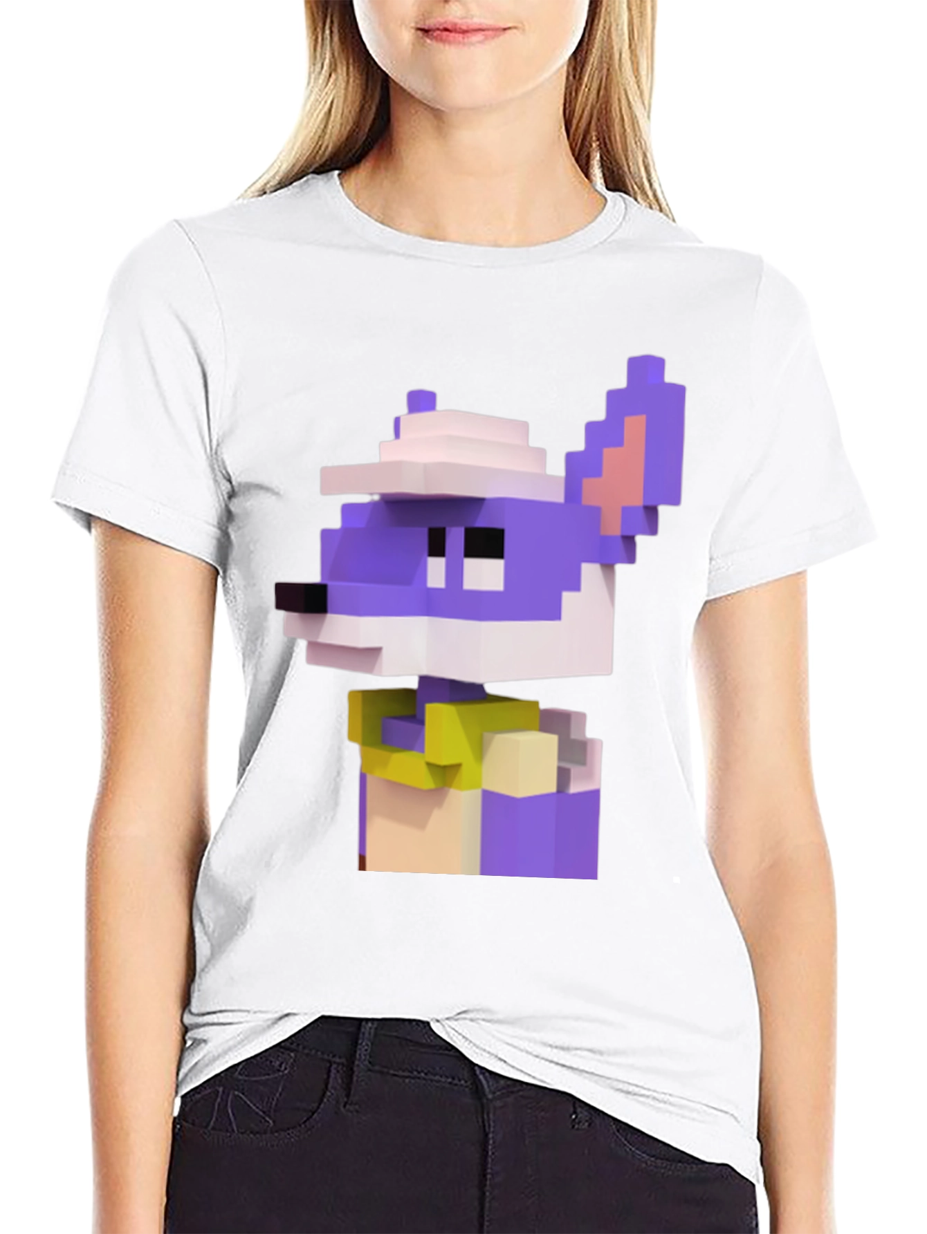 Pixel Art Character Graphic Tee - Black T-Shirt