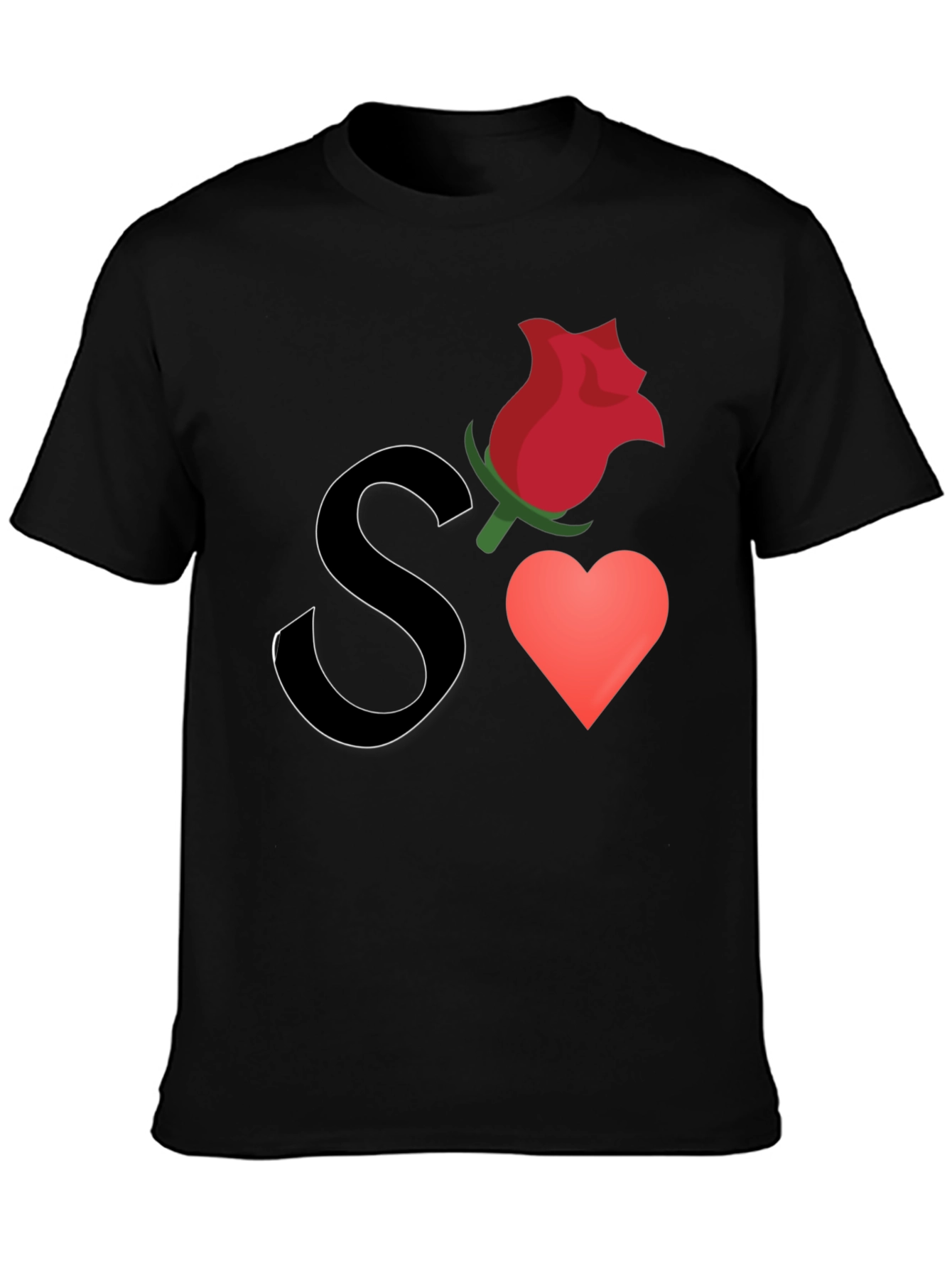 Romantic Graphic Tee - S Rose Heart