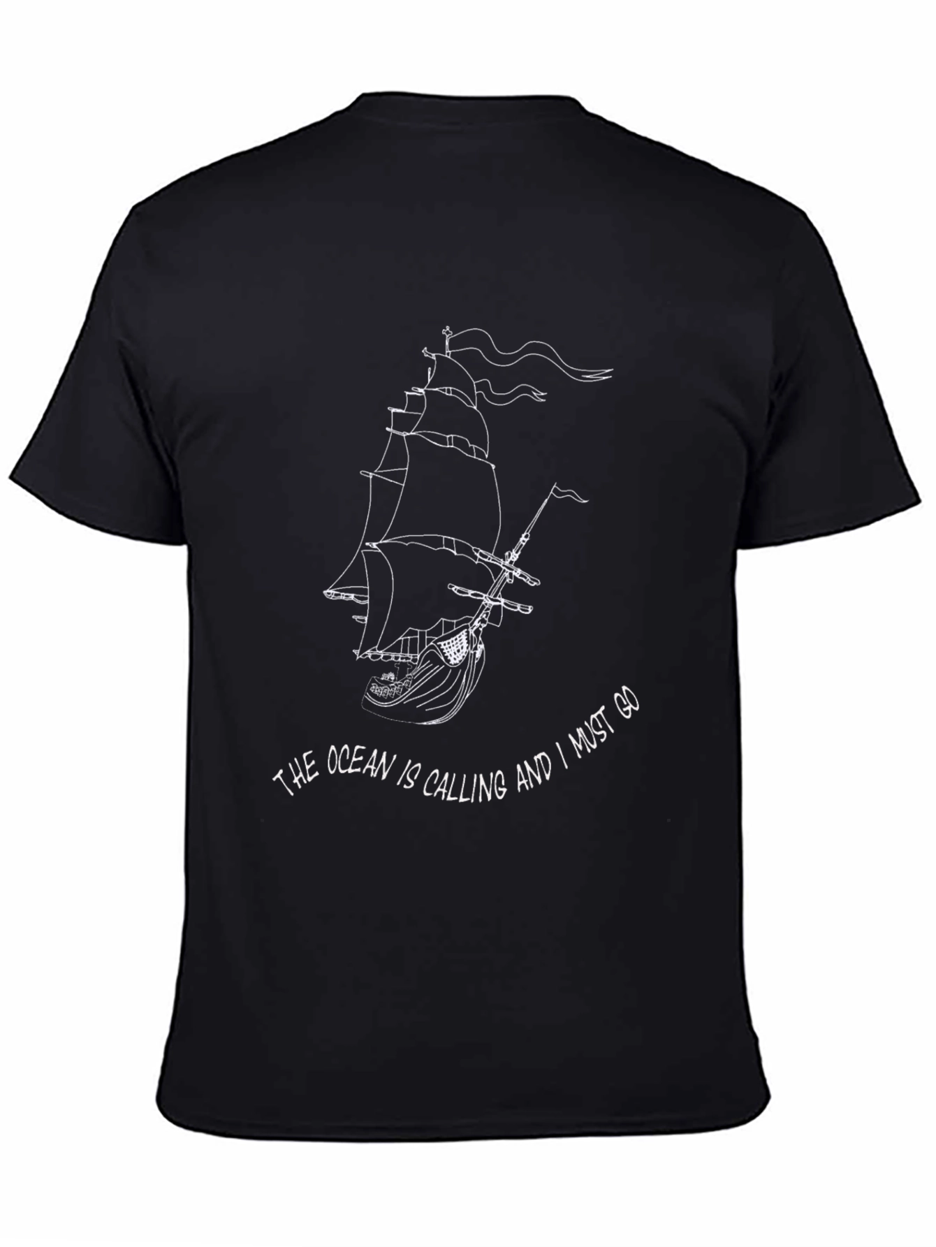 Ocean Calling Tee - Black Graphic T-Shirt