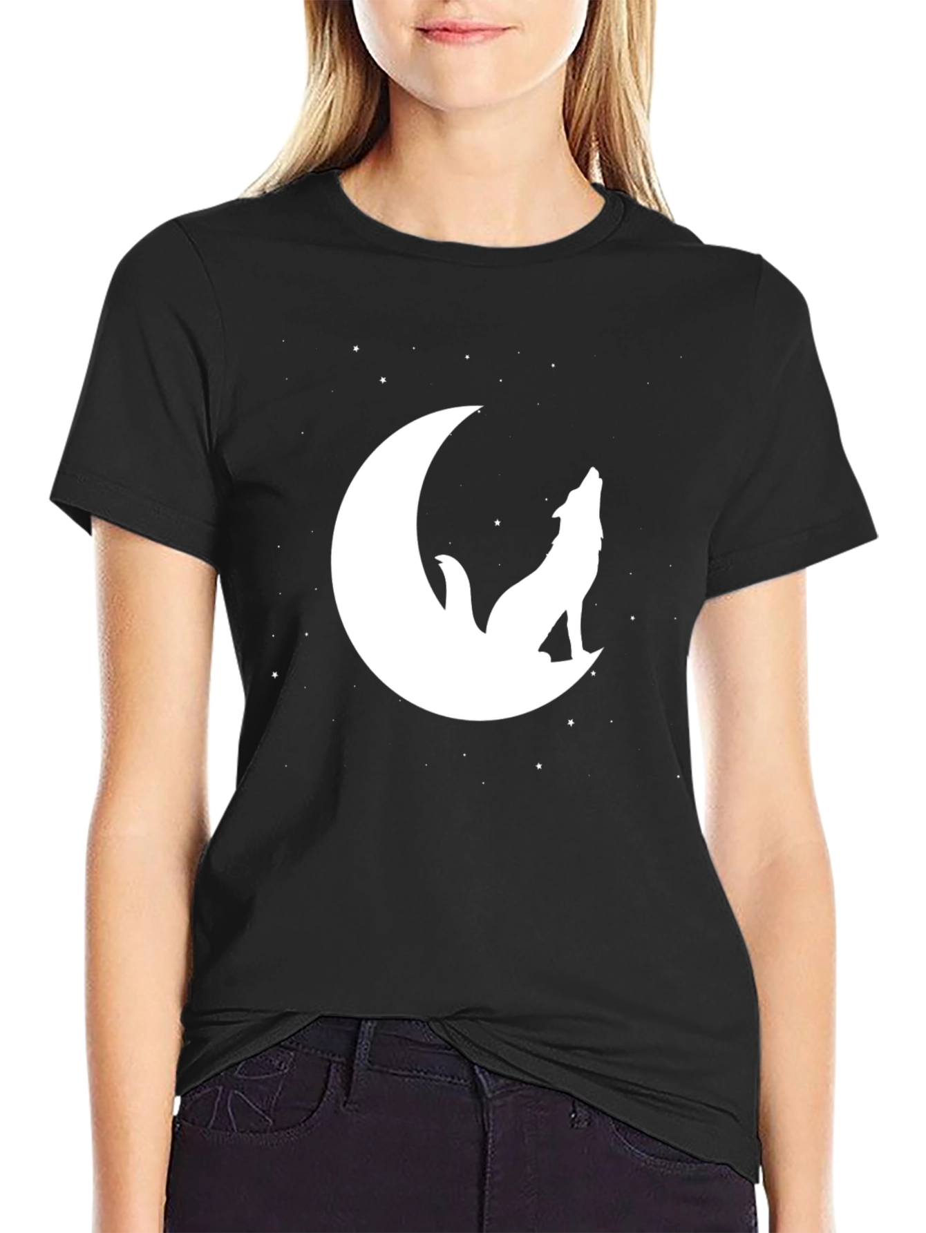 Wolf Moon Graphic Tee - Mens Black T-Shirt
