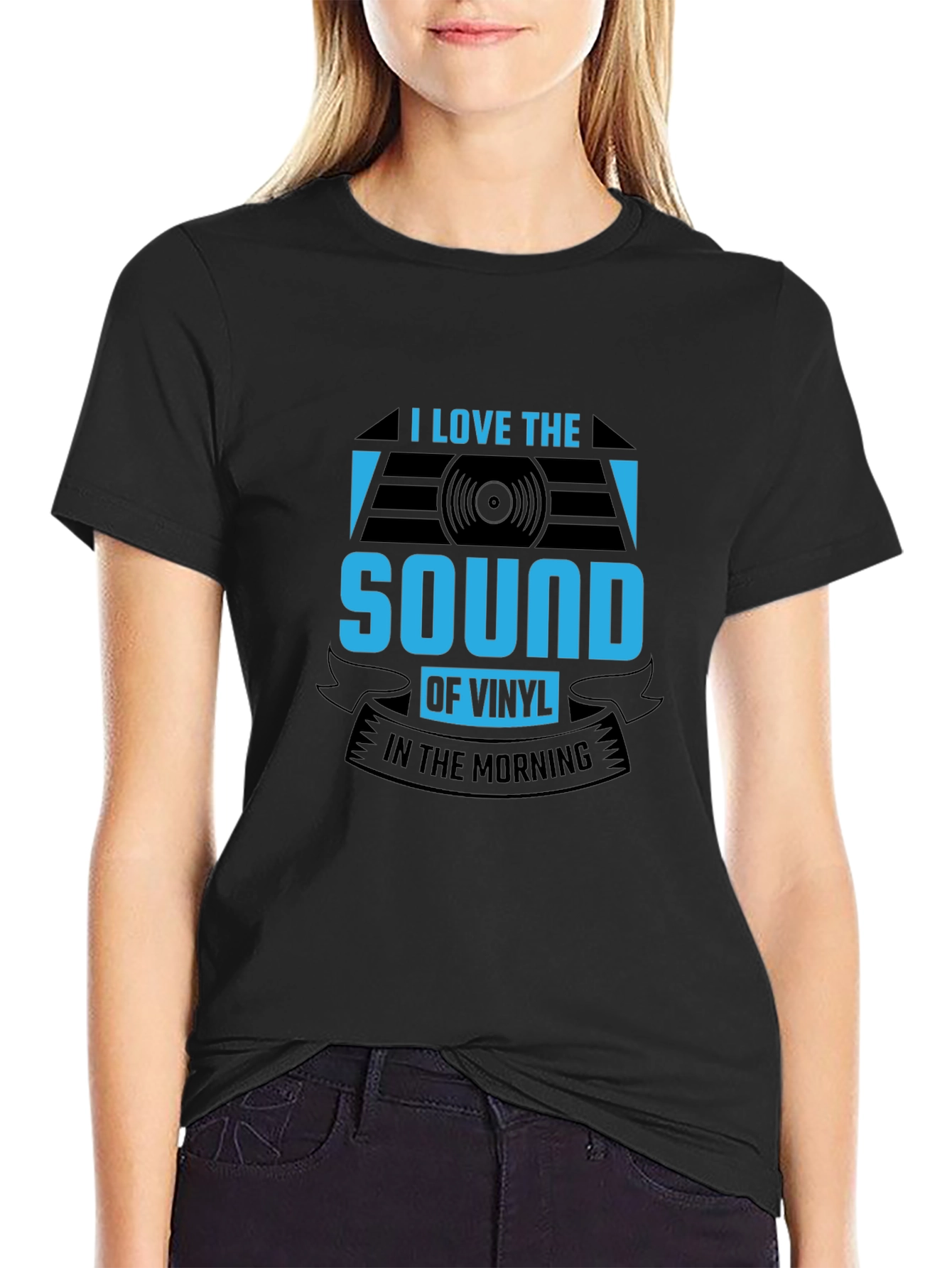 I Love The Sound of Vinyl T-Shirt - Black