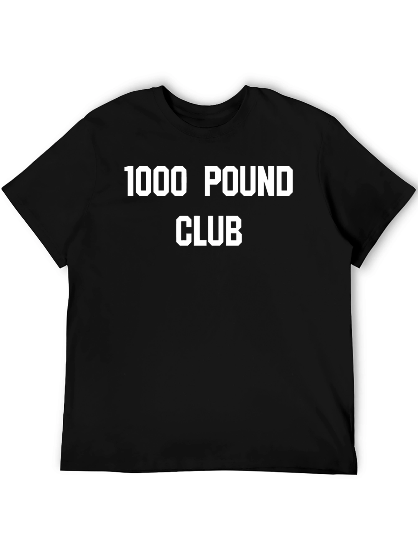 1000 Pound Club Black T-Shirt Gym Weightlifting Apparel