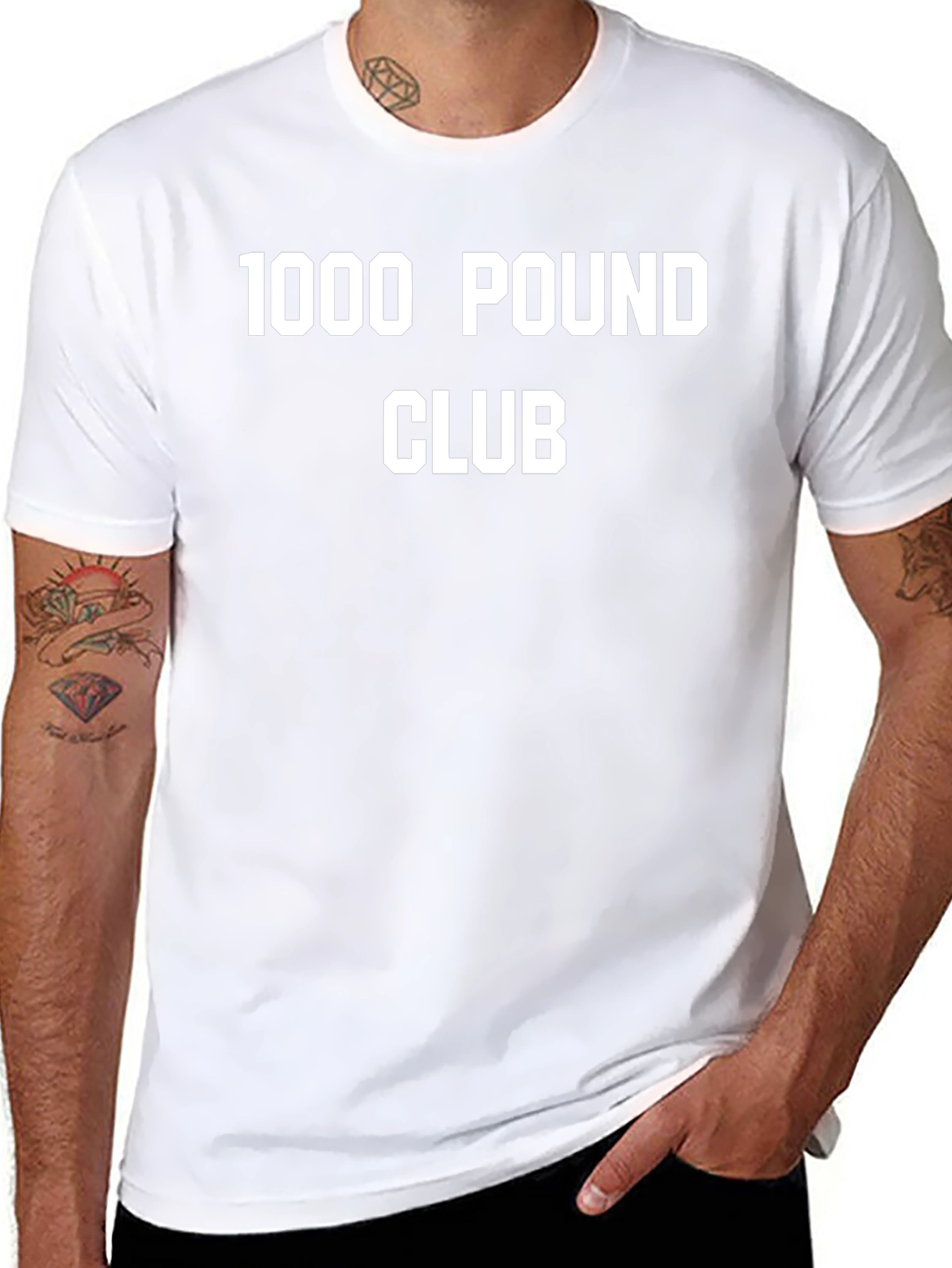 1000 Pound Club Black T-Shirt Gym Weightlifting Apparel