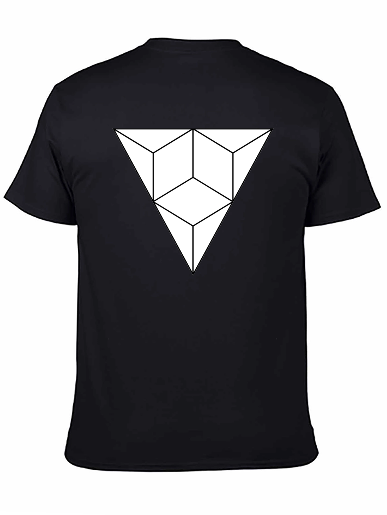 Geometric Illusion Triangle Black T-Shirt