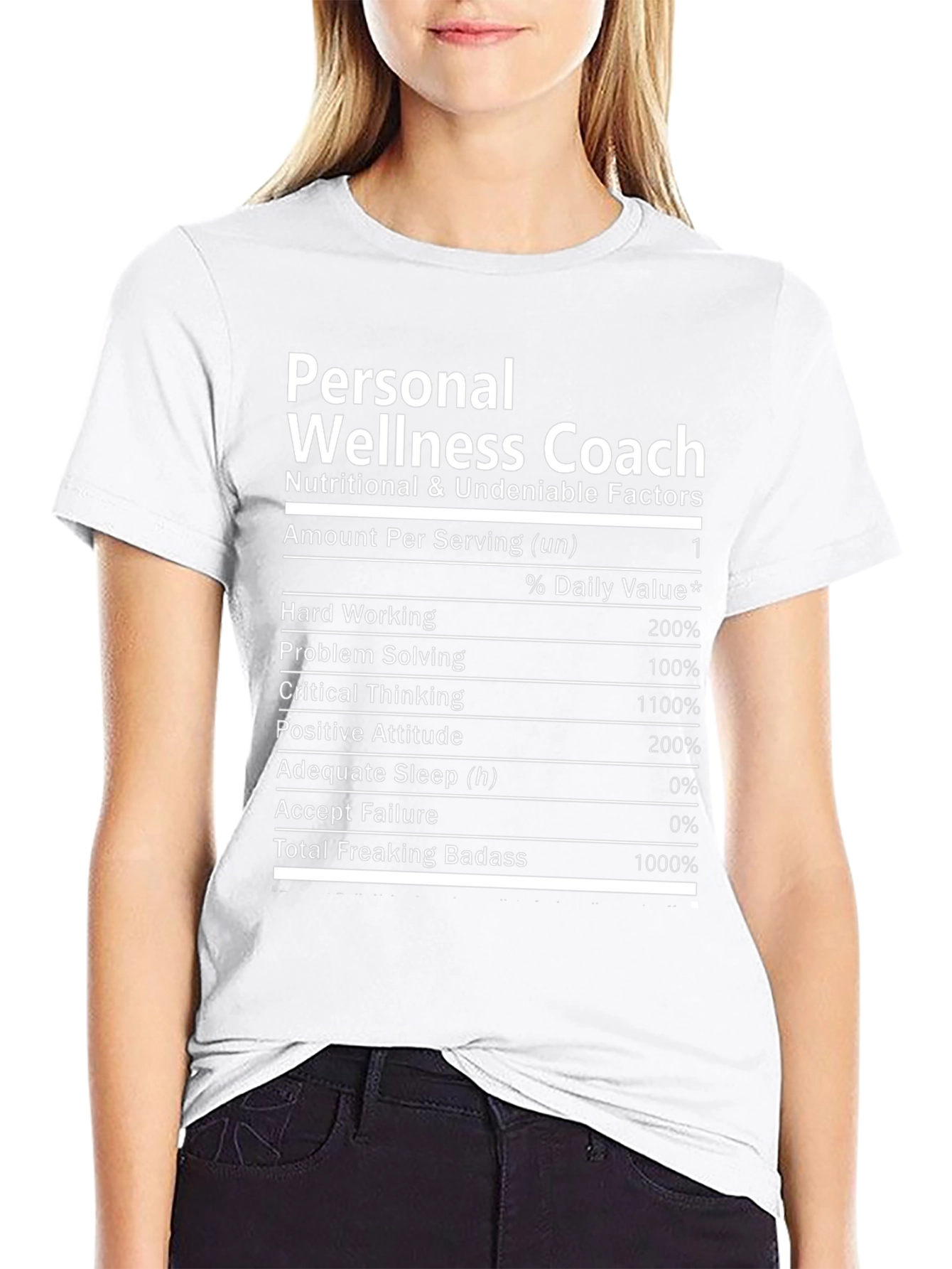 Personal Wellness Coach T-Shirt - Nutrition Facts