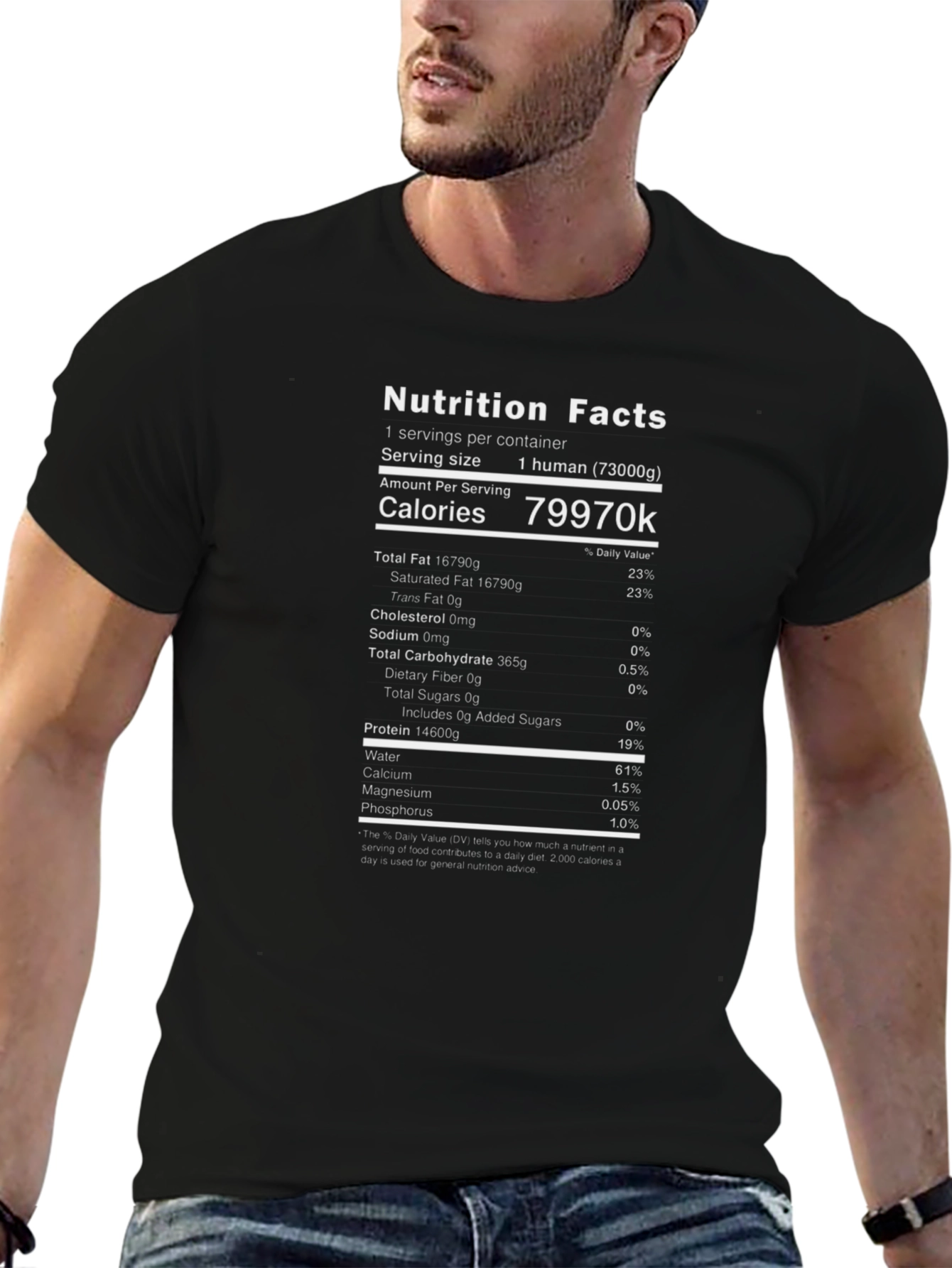 Nutrition Facts Human Calories T-Shirt