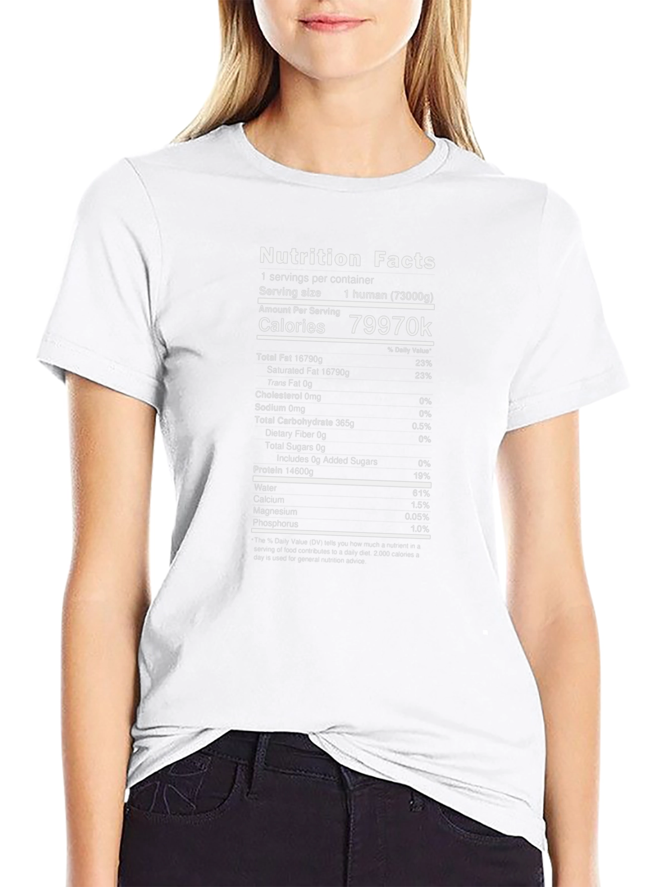 Nutrition Facts Human Calories T-Shirt