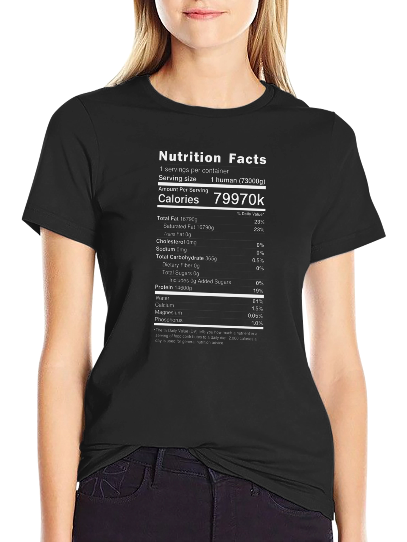 Nutrition Facts Human Calories T-Shirt