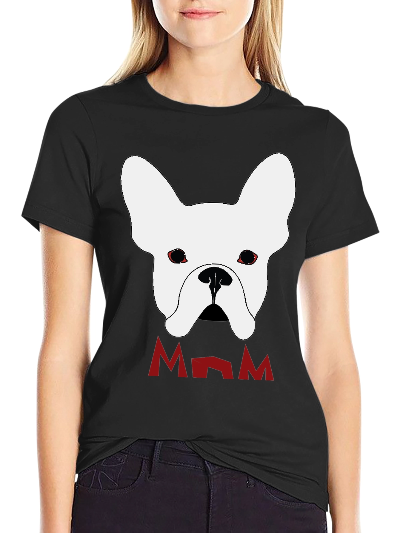 French Bulldog Mom Black T-Shirt