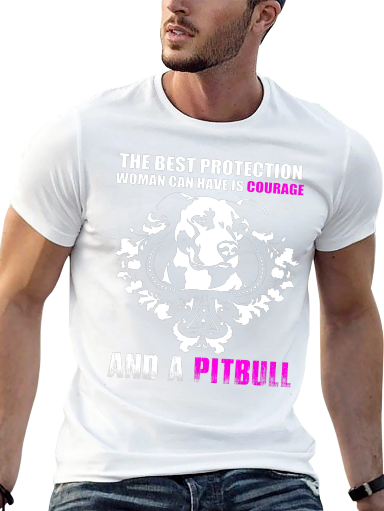 Courage and a Pitbull Black Graphic T-Shirt