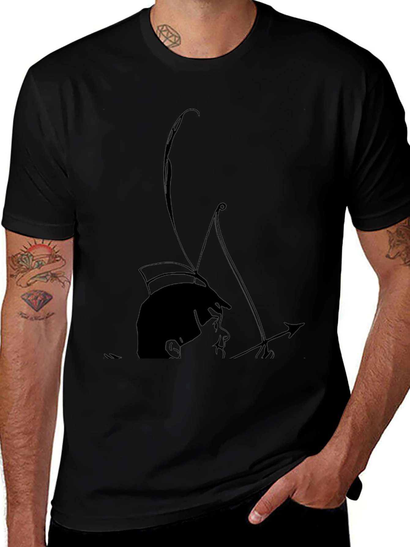 Archer Boy Graphic Tee - Cool Black T-Shirt