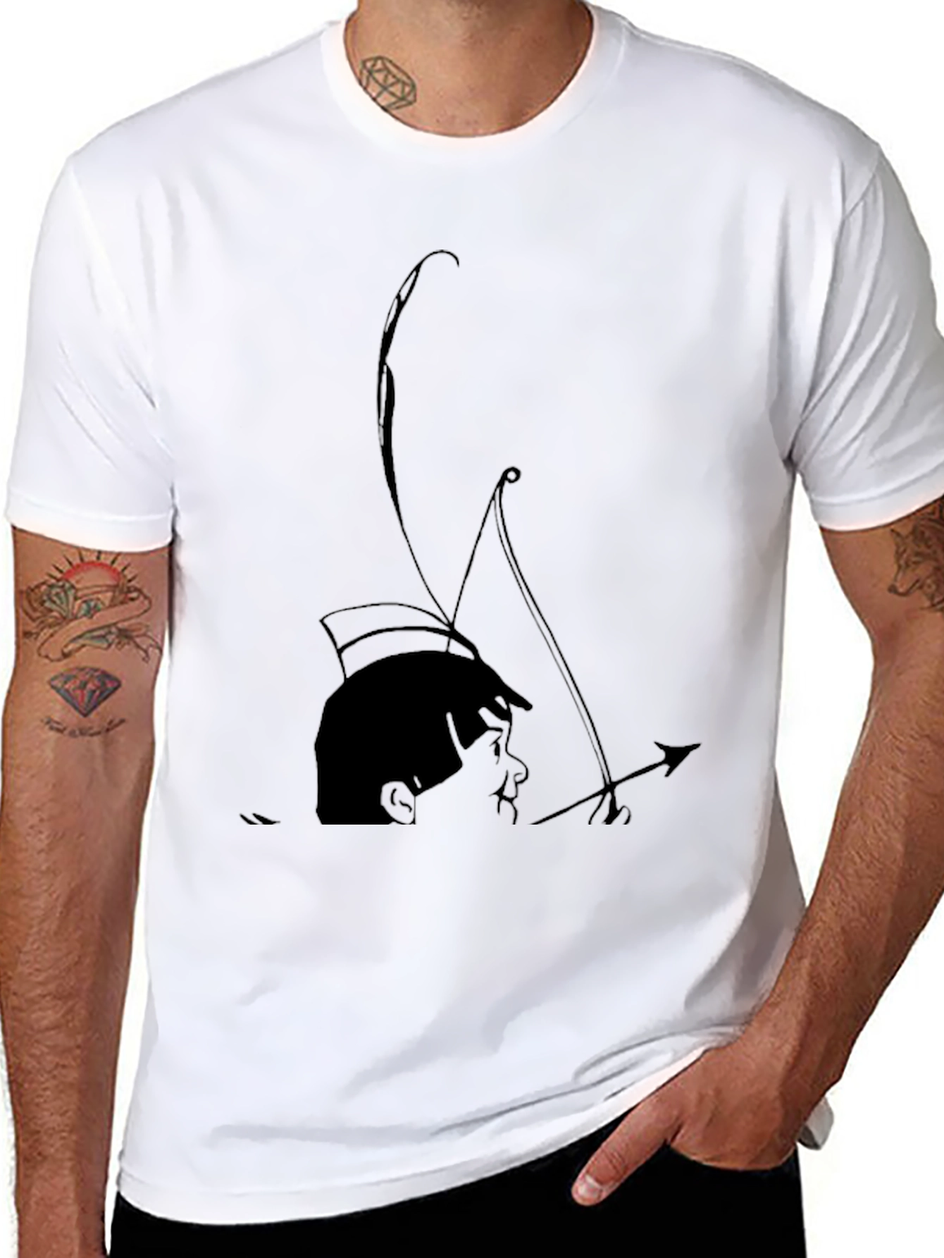Archer Boy Graphic Tee - Cool Black T-Shirt