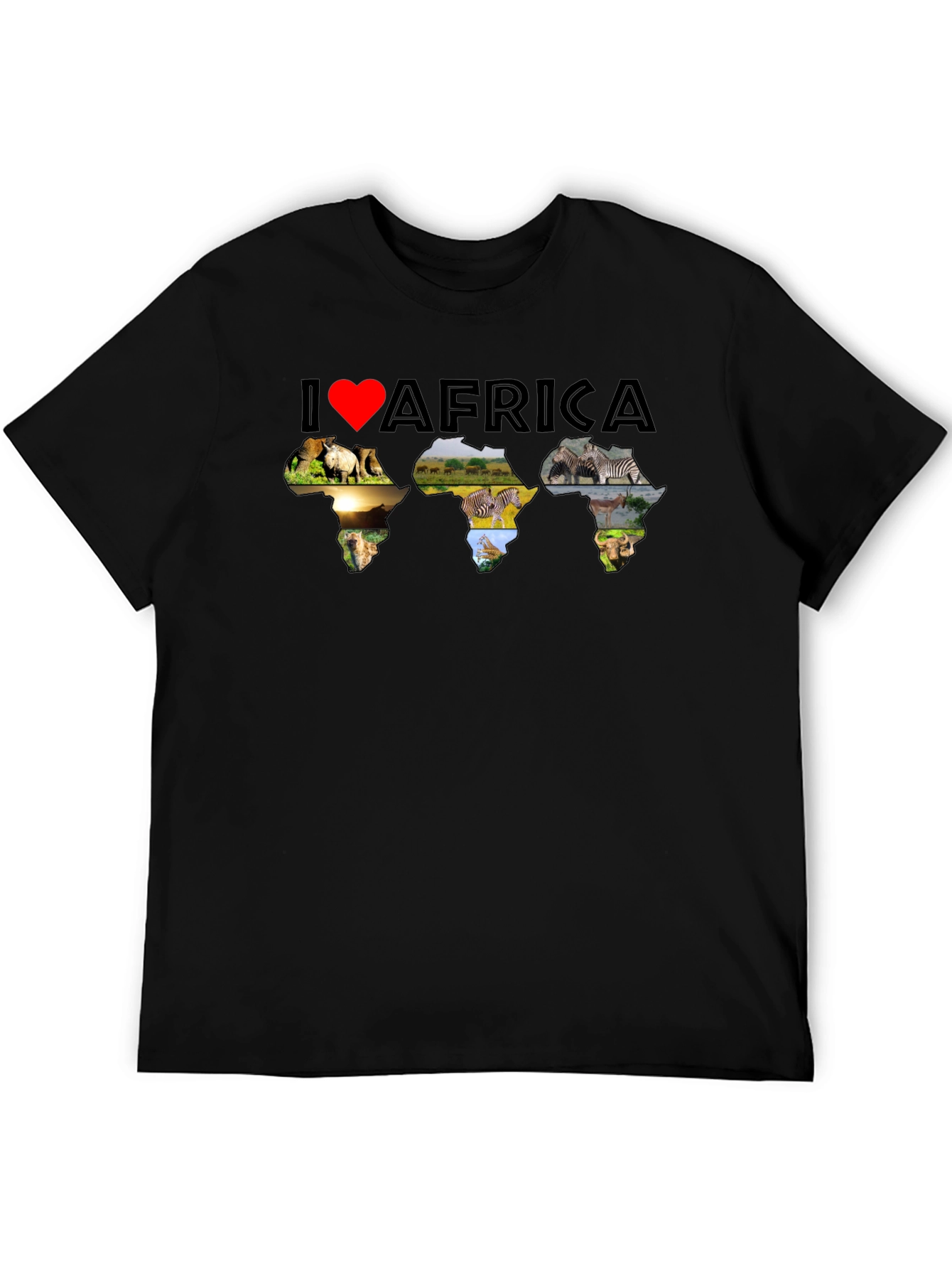 I Love Africa T-Shirt Black