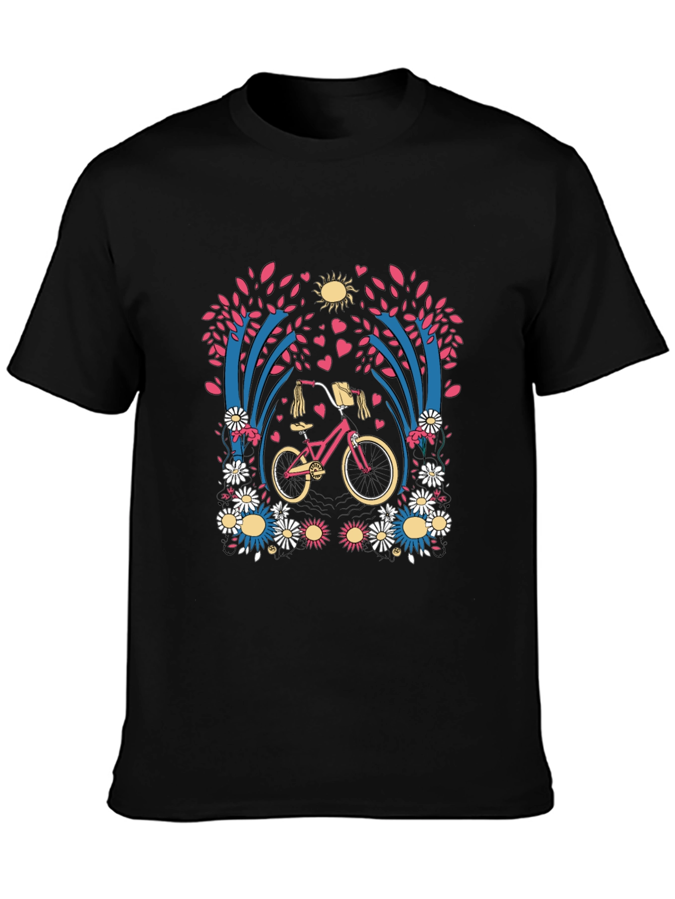 Floral Bicycle Graphic T-Shirt