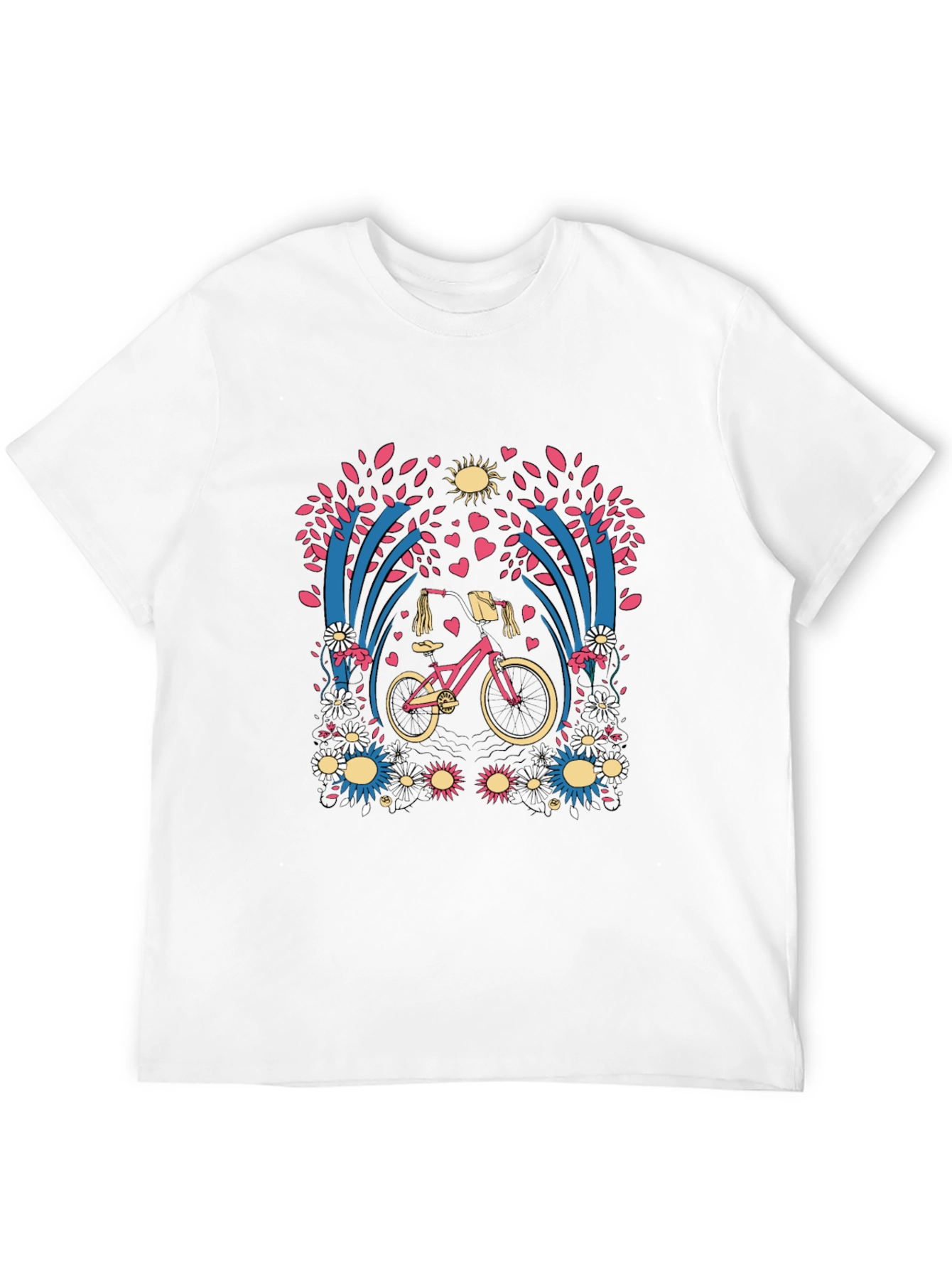 Floral Bicycle Graphic T-Shirt