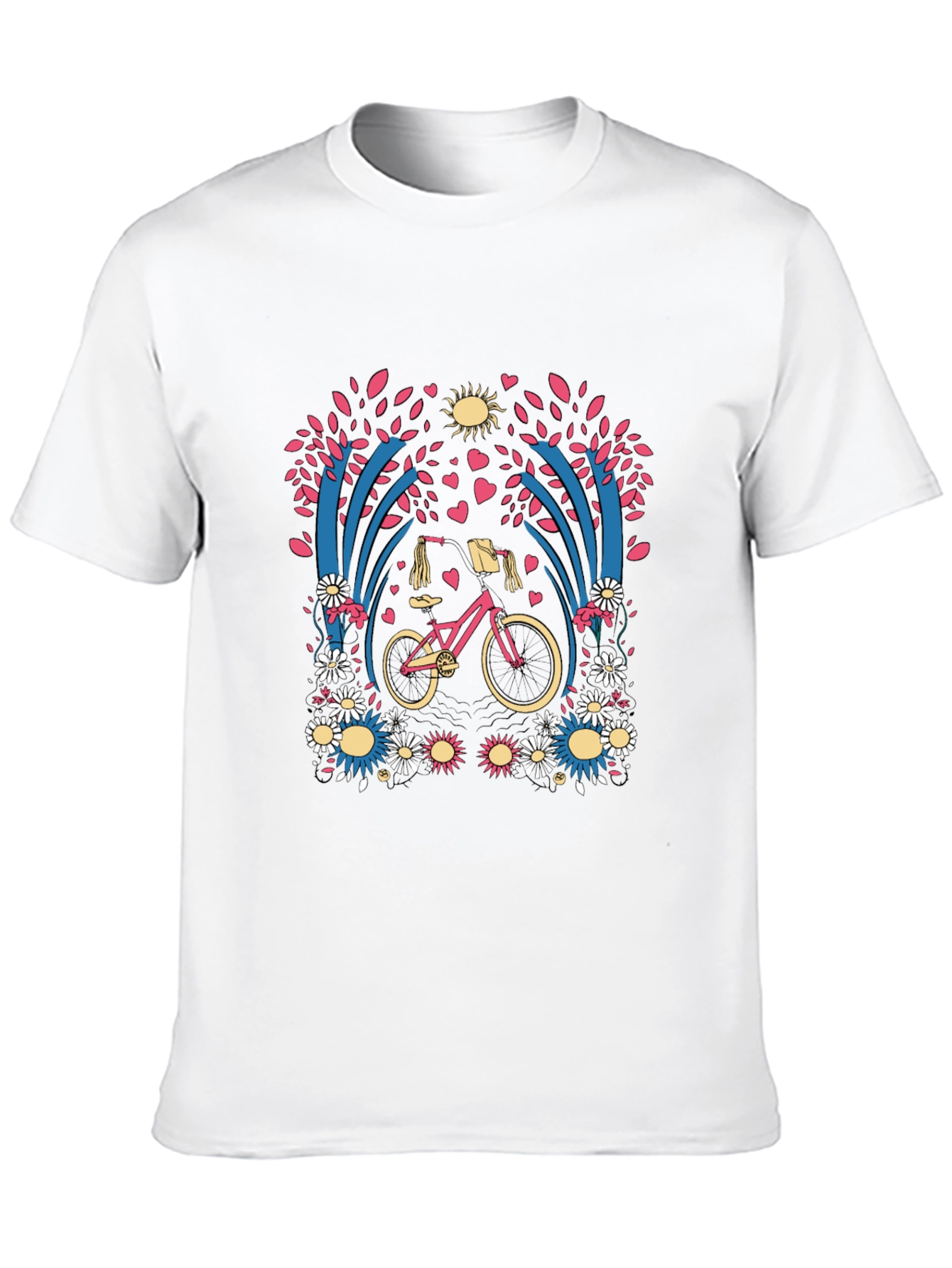 Floral Bicycle Graphic T-Shirt
