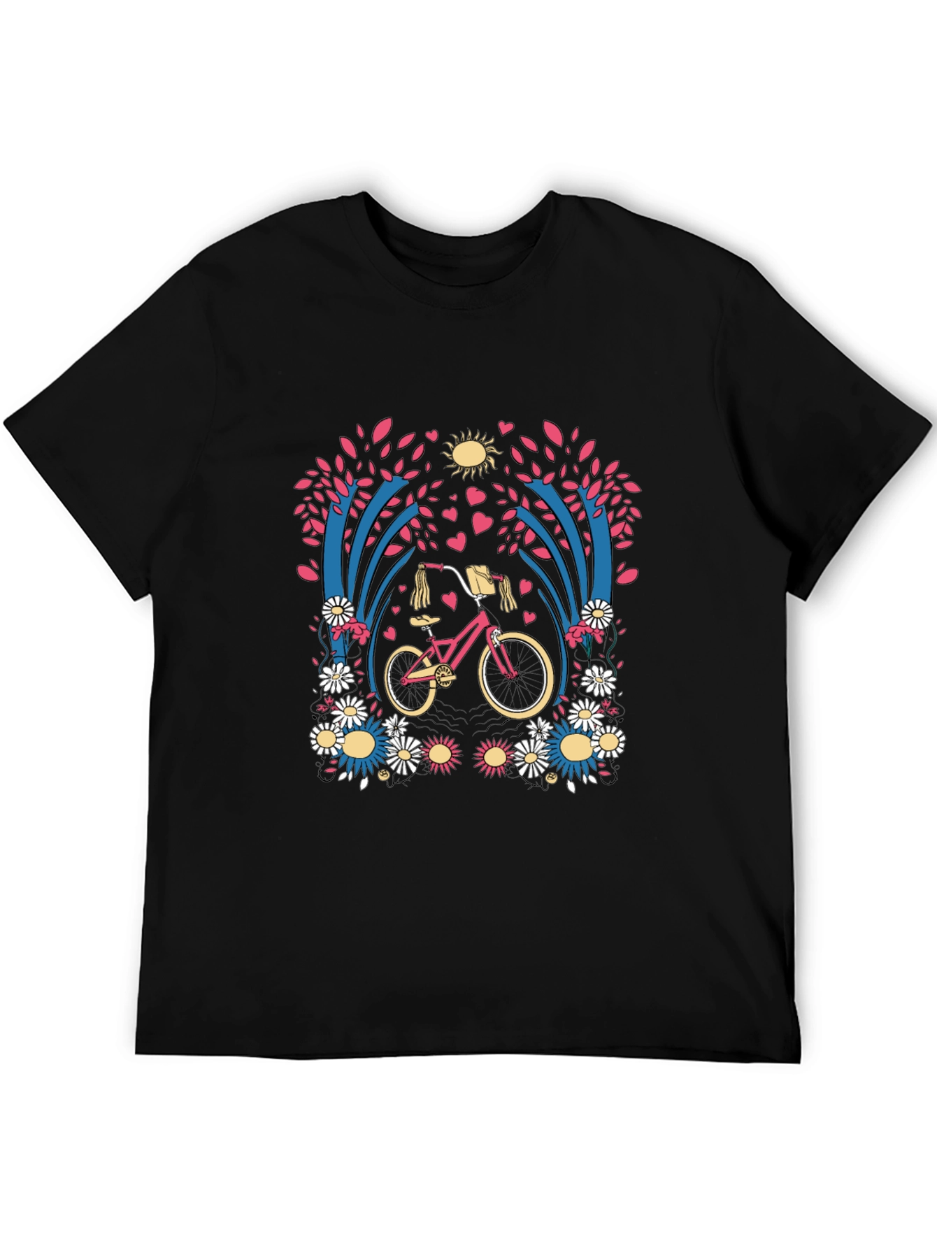Floral Bicycle Graphic T-Shirt